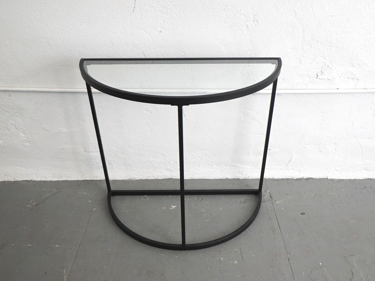 Black Half-Moon Console Table, $45, H29" x W32" x D15", 1 Total