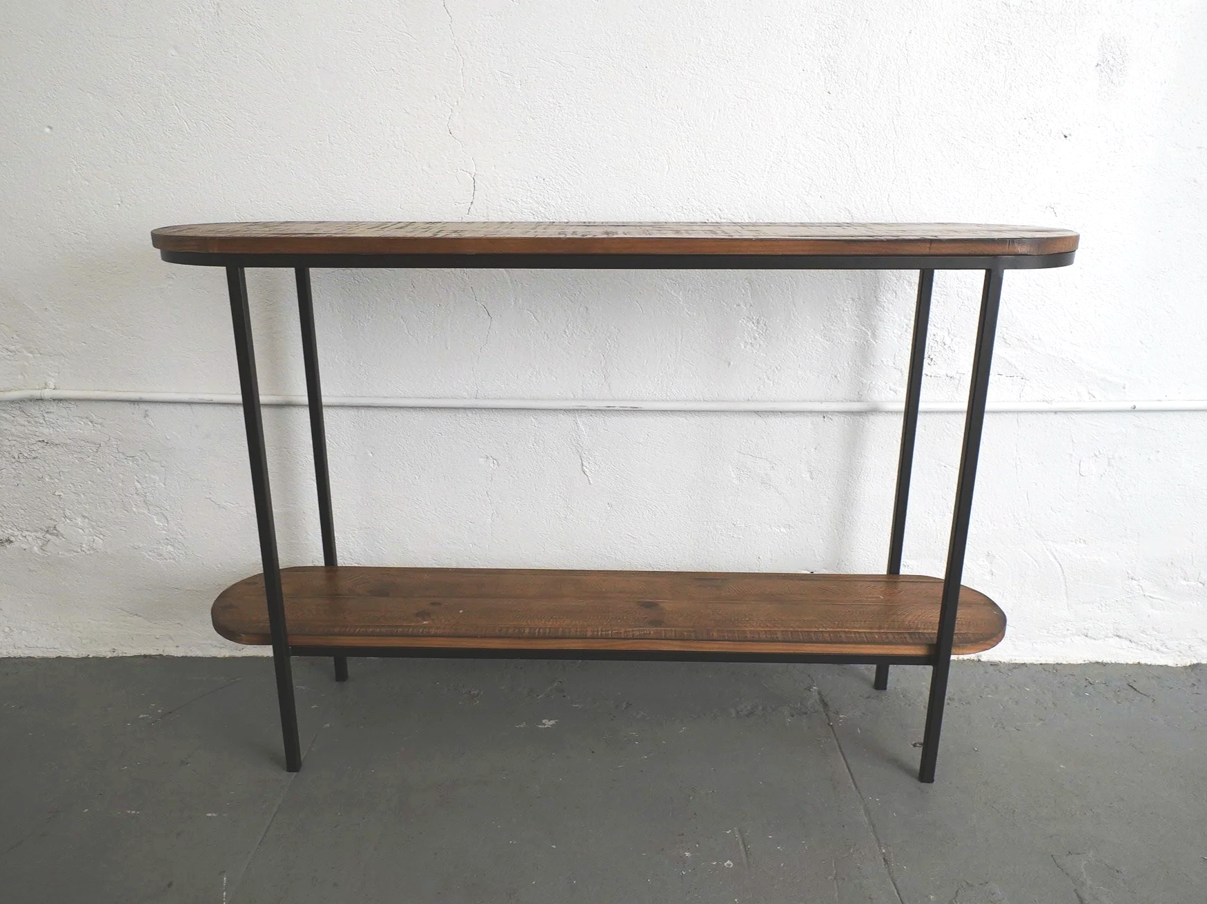 Rounded Edge Walnut Console Table, $55, H35" x W54" x D12", 1 Total