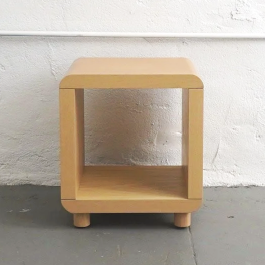BLONDE WOOD CUBE NIGHTSTAND, $55,
H18.5" X W16.5" X D13", 2 TOTAL