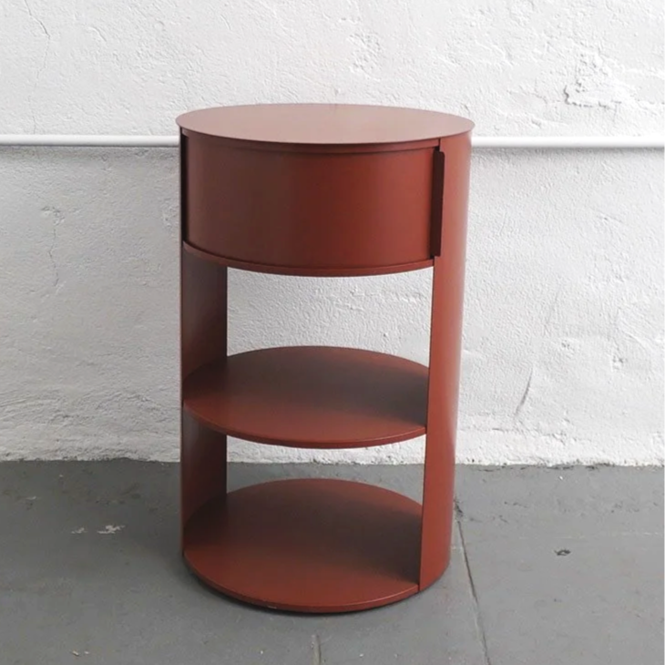 RUST METAL NIGHTSTAND, $60, H24" X W15.5" X D15.5", 2 TOTAL
