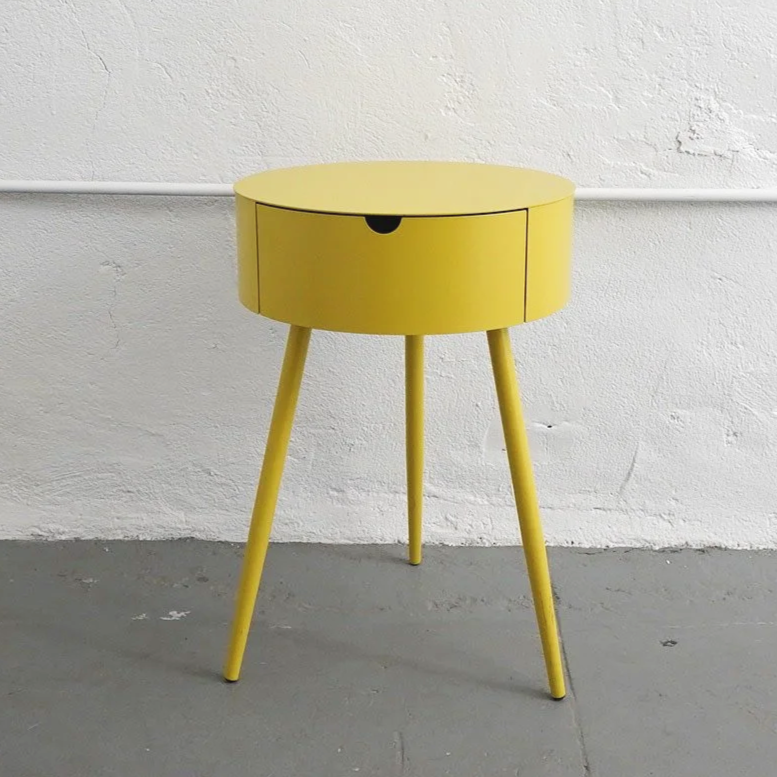 YELLOW Metal Nightstand, $35, H: 24" X W16" x D16", 2 Total