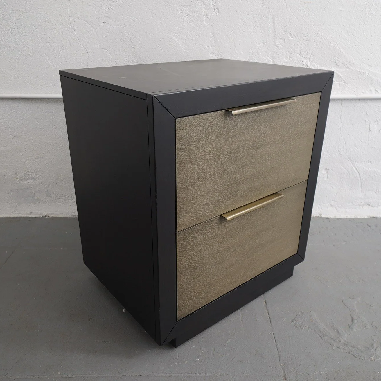 TEXTURED BLACK & TAUPE NIGHTSTAND, $65, H26.5" X W24" X D18", 2 TOTAL
