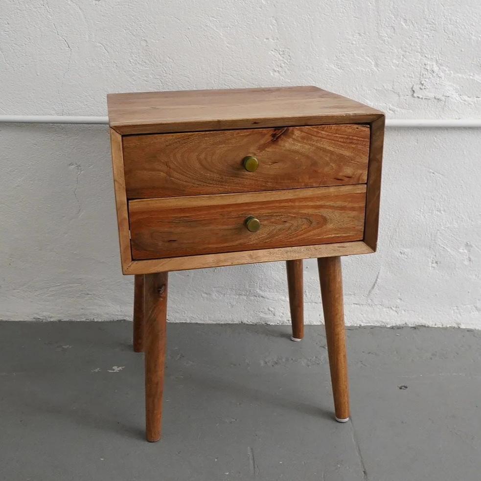 MARLED MCM WOOD NIGHTSTAND, $45, H23.5" X W18" X D15", 1 TOTAL