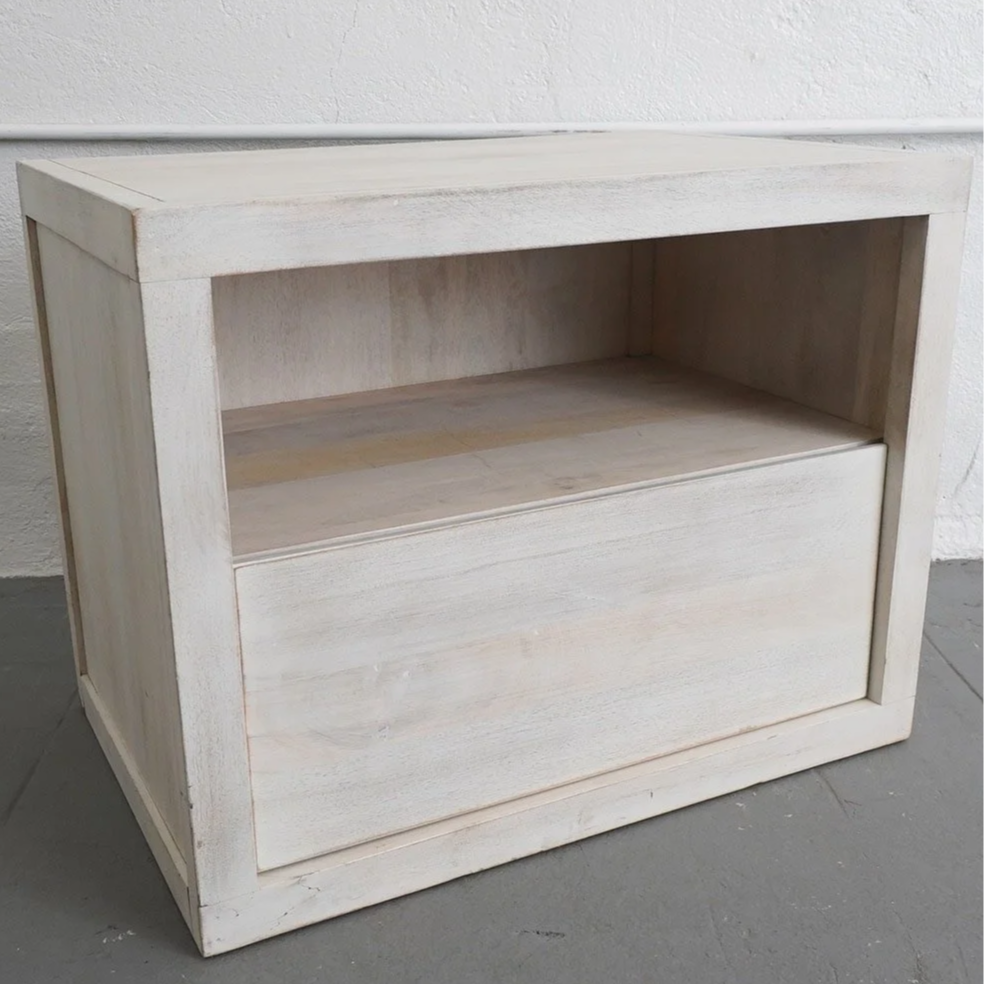 CAYMAN WHITEWASHED NIGHTSTAND, $150, H21" X W27" X D17", 2 TOTAL