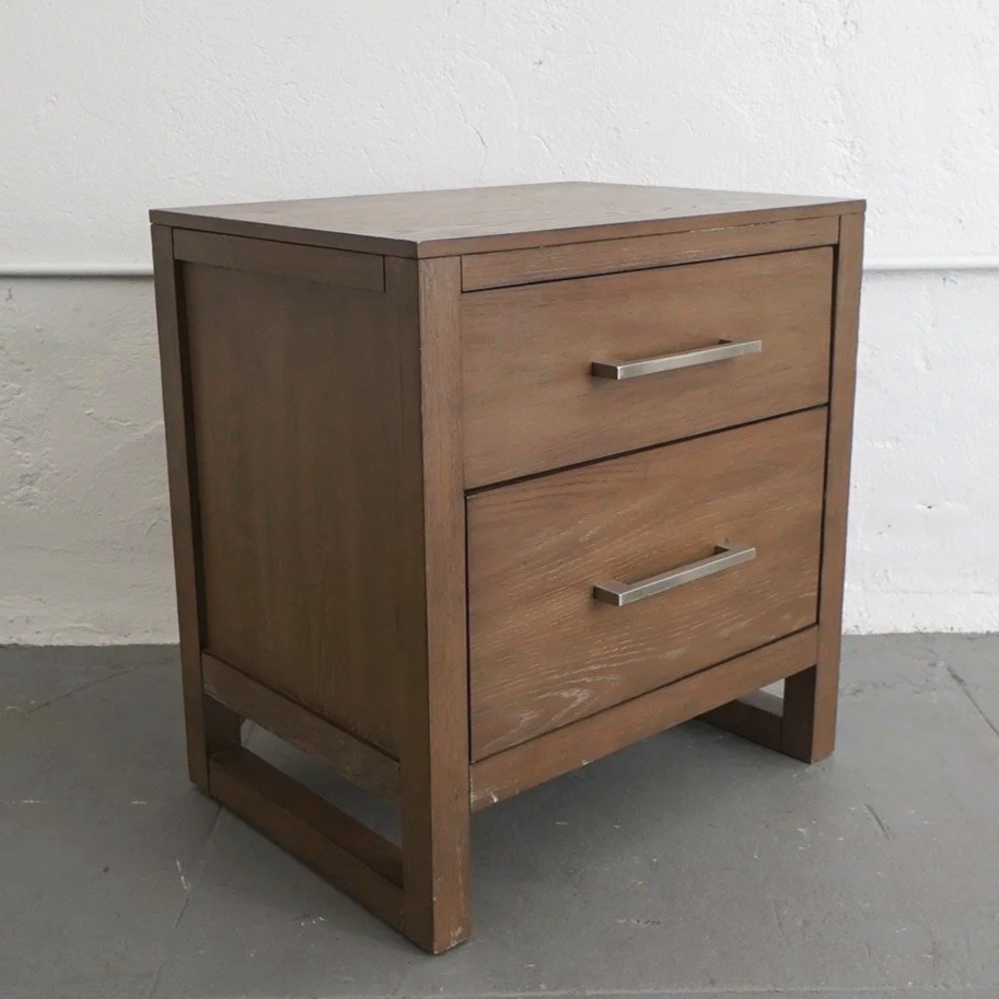 LYNN WOOD NIGHTSTAND, $100, H26" X W24" X D19", 2 TOTAL