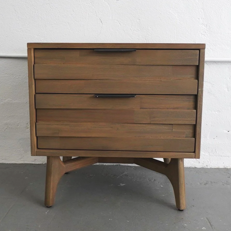 SLATTED WOOD NIGHTSTAND, $55, H24" X W24" X D16", 2 TOTAL