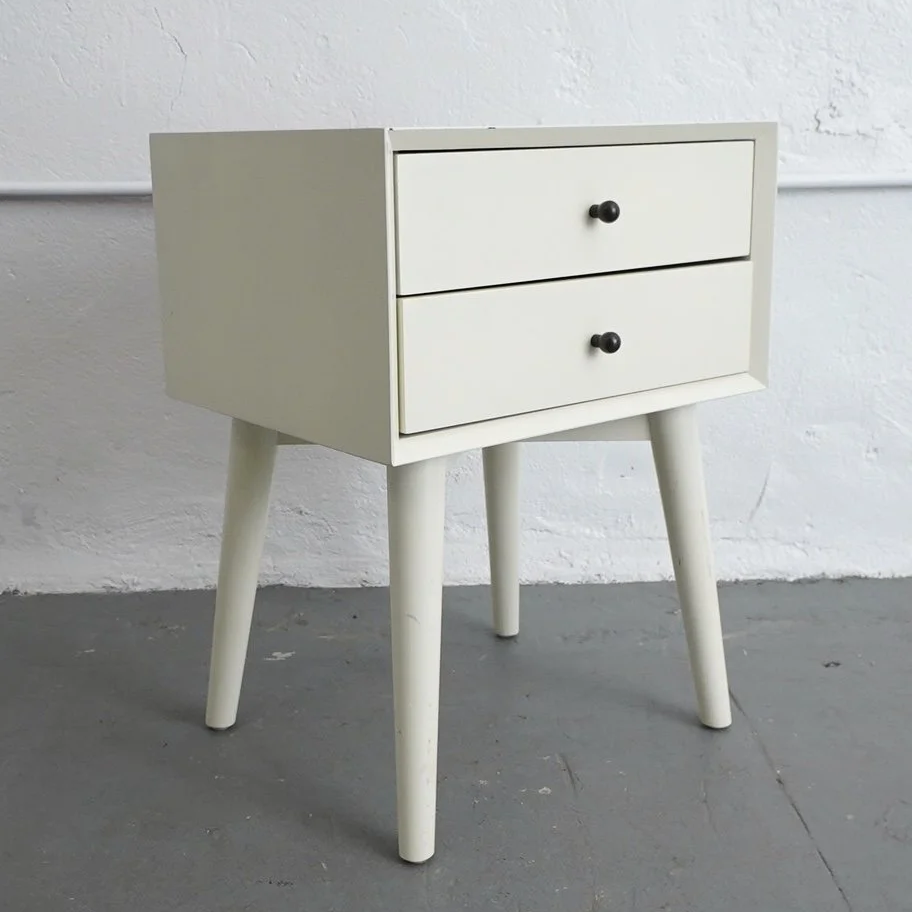 Cream MCM Nightstand, $90, H24" x W18" x D15", 2 Total