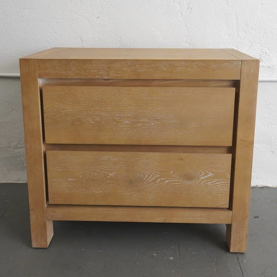 OAK 2 DRAWER NIGHTSTAND, $100, H: 27" X W30" X D17", 2 TOTAL