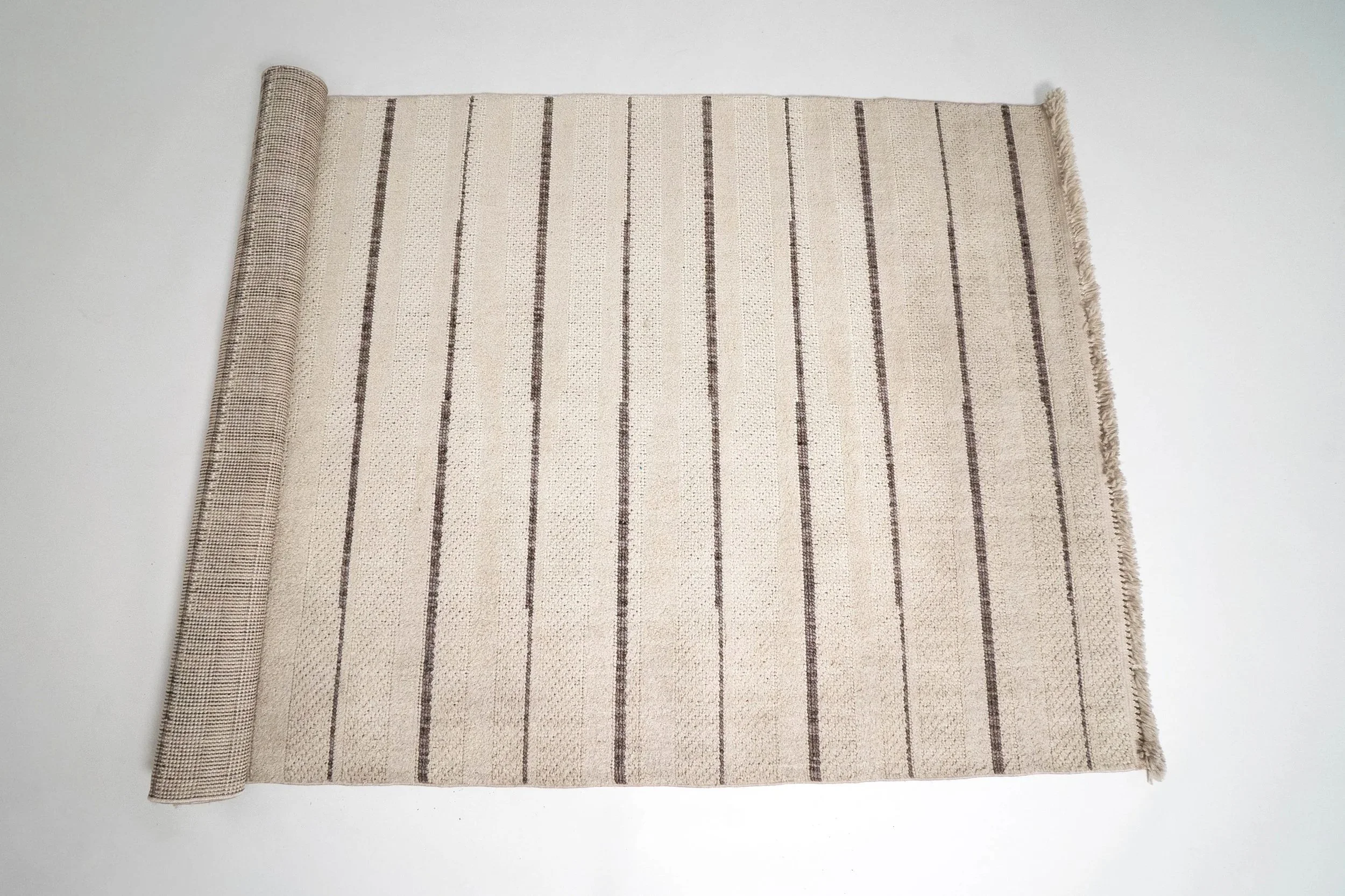 Cream Stripe Rug, $100, 59" x 100"