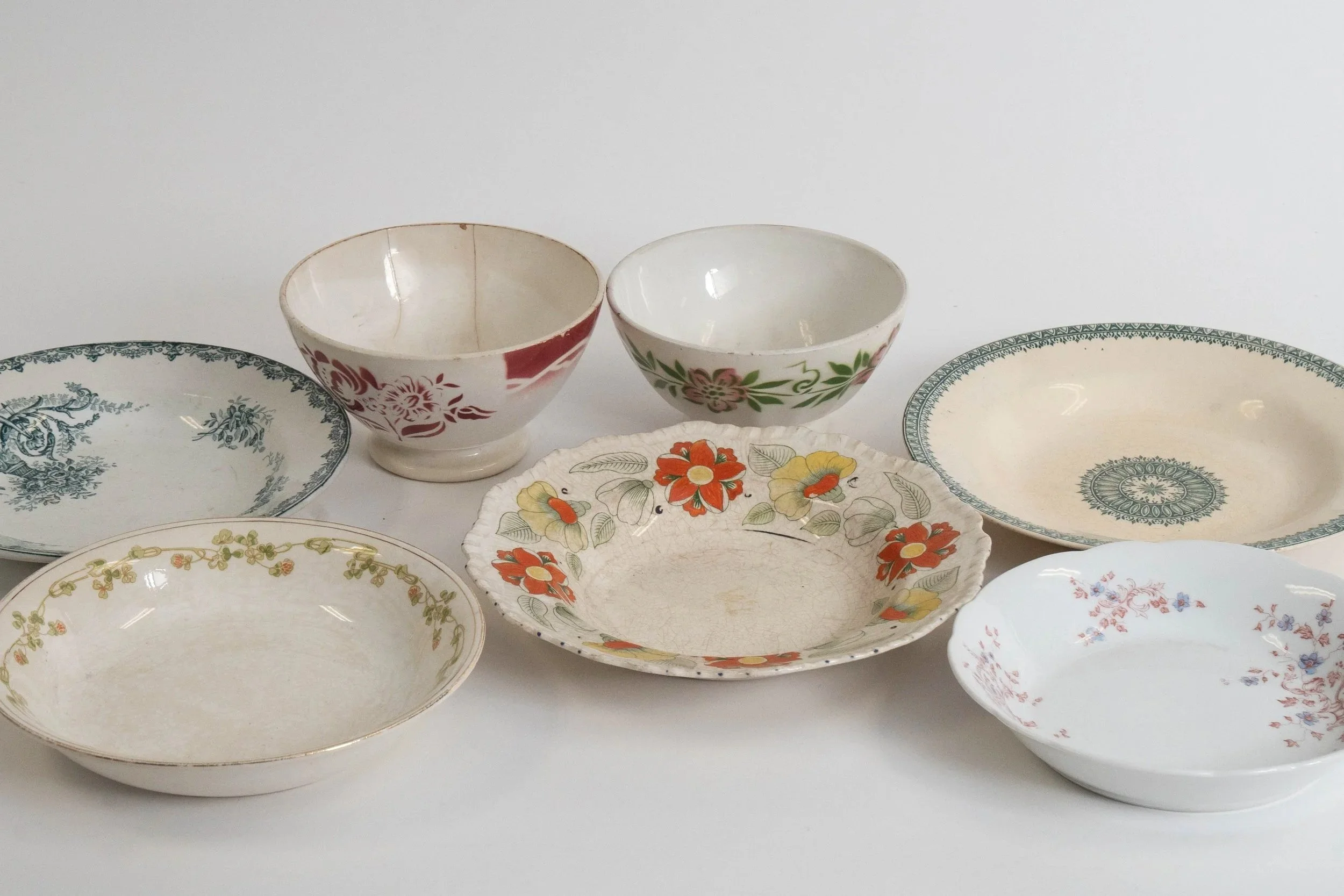 Mixed Vintage China bowls, $4 each, 19 total