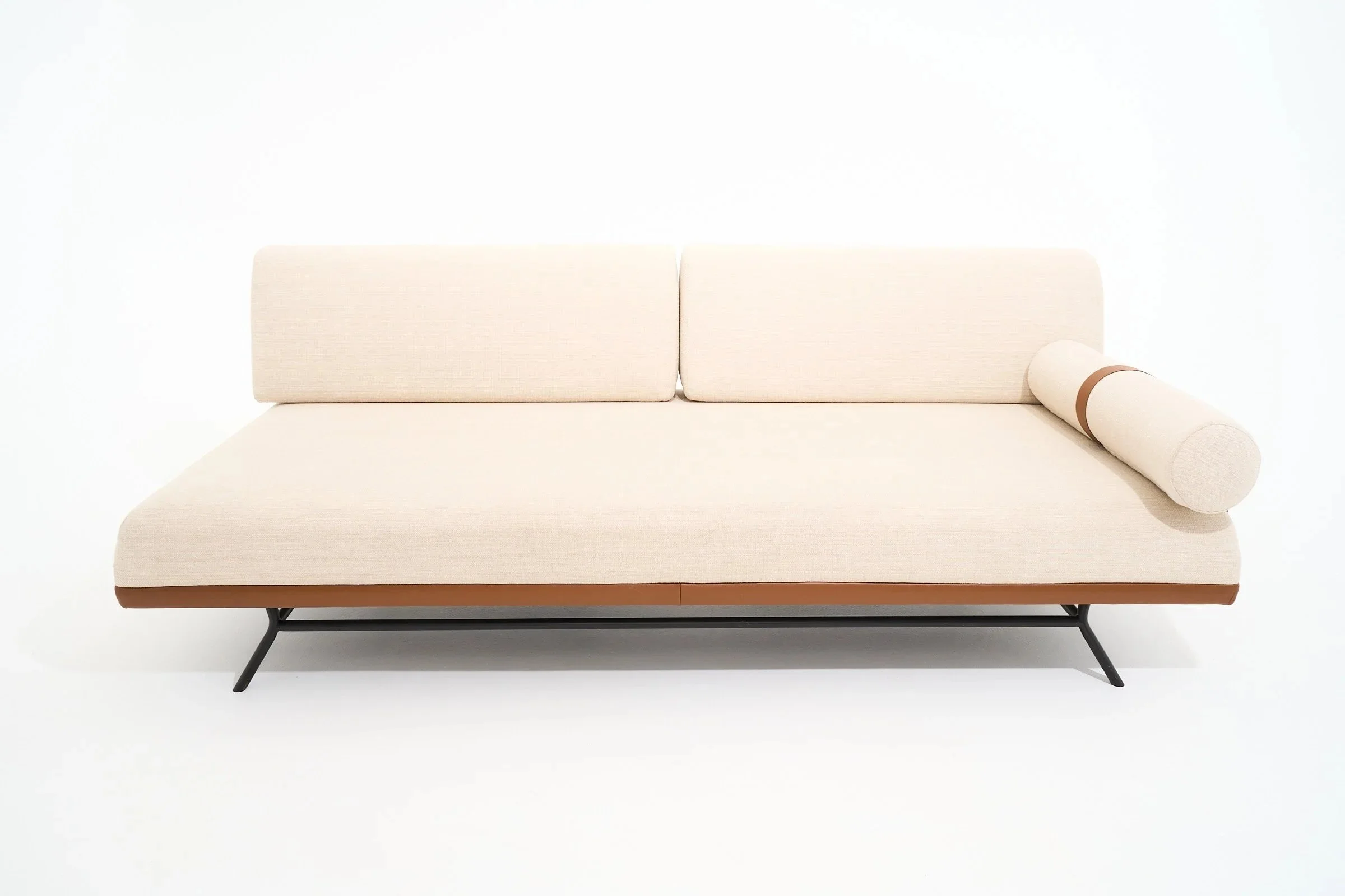 Cream Twill MCM Daybed $360, H29" X W79" X D39", #04197, Single