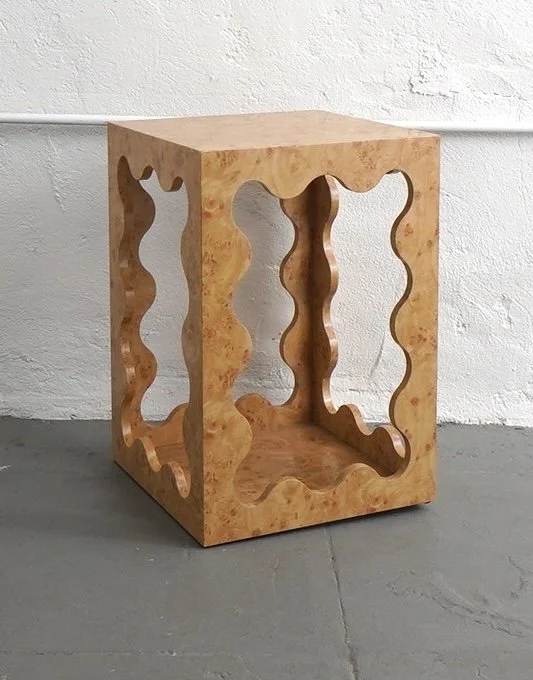 Burlwood Cut-Out Table, $50, H22" x W15" x D15", 4 Total