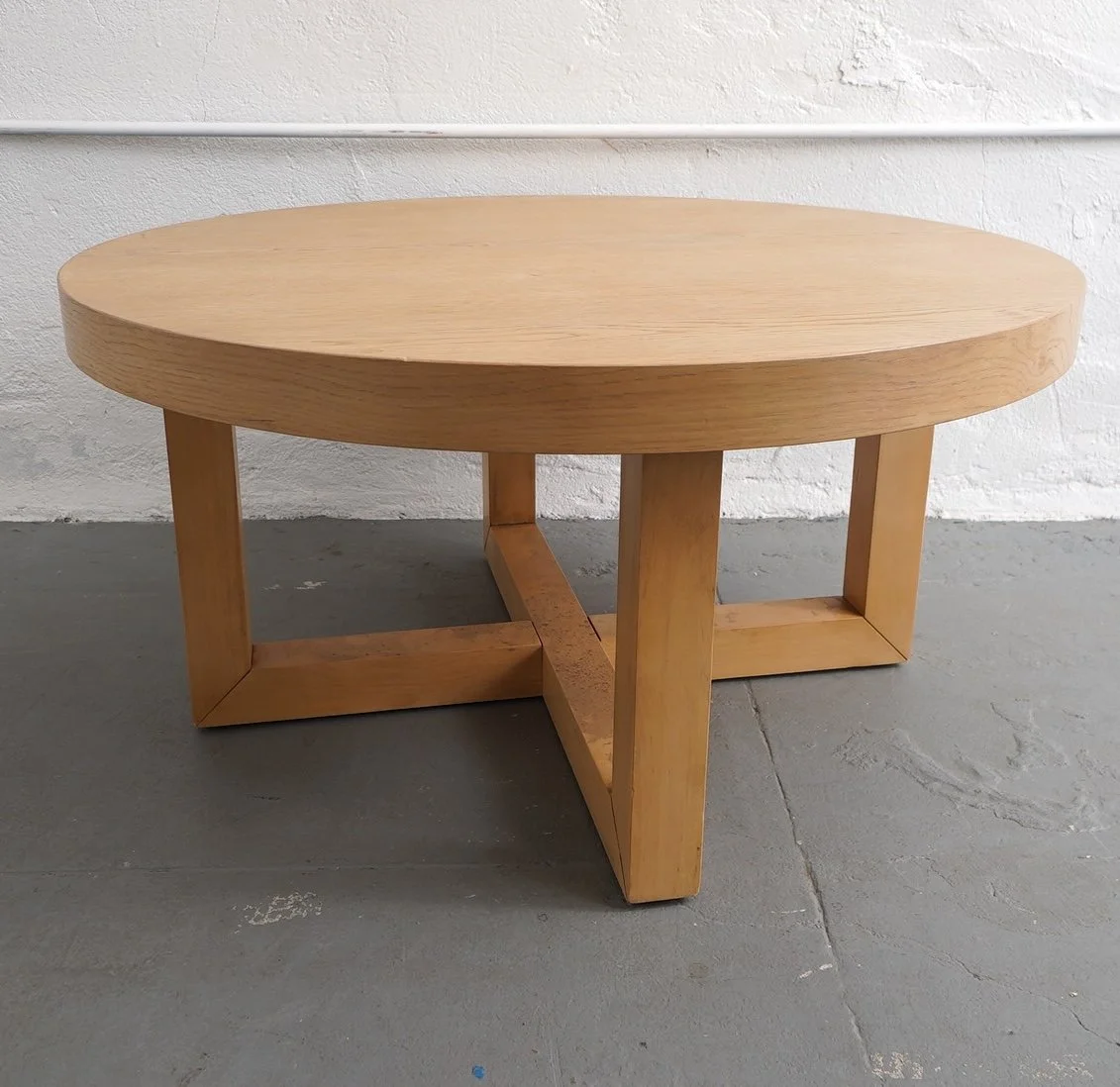 Oak X Base Coffee Table, $75, H18" x W36" x D36", Single