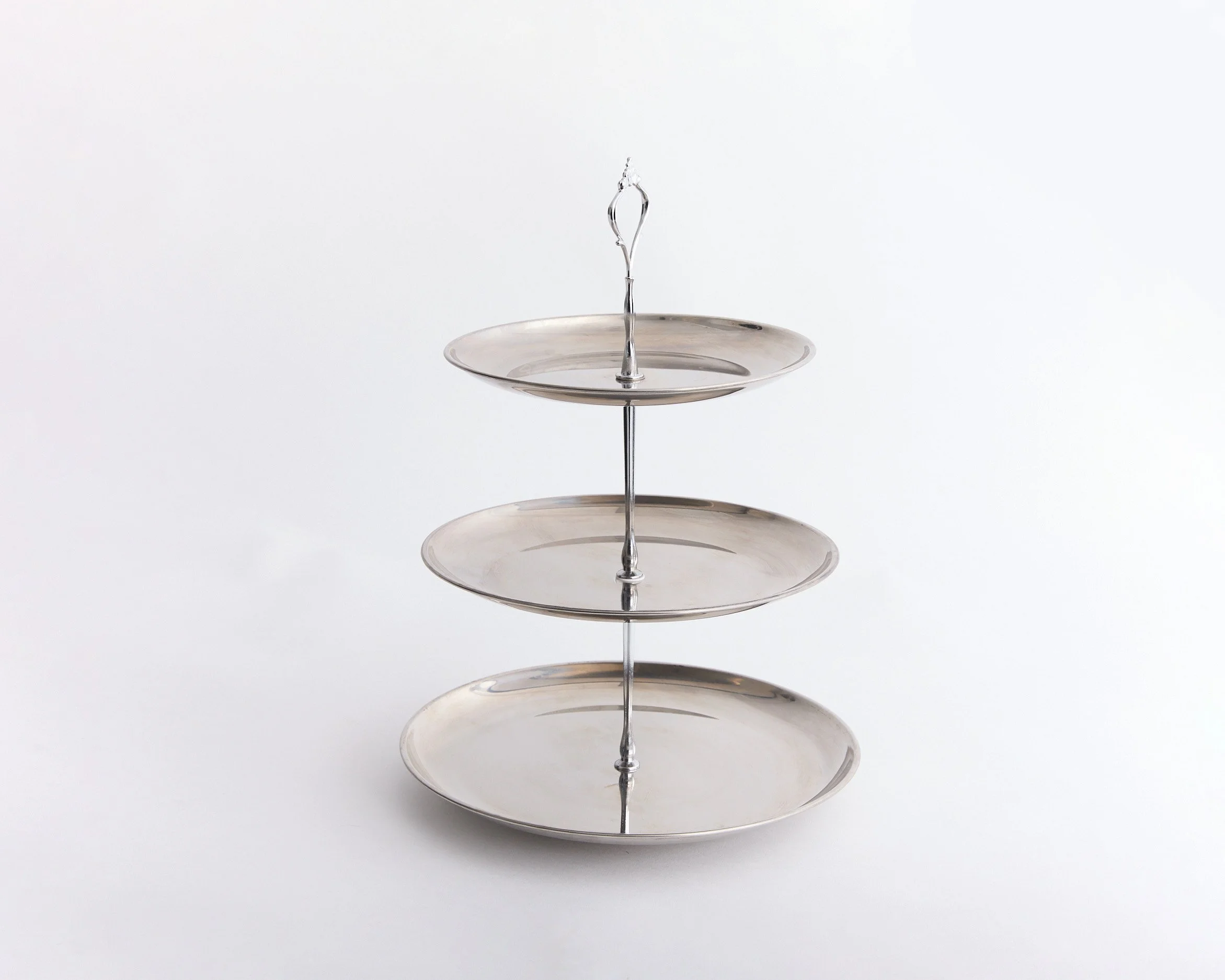 3 TIER STAINLESS STEEL SERVING TRAY, H13" X W10", $7 EACH, 12 TOTAL