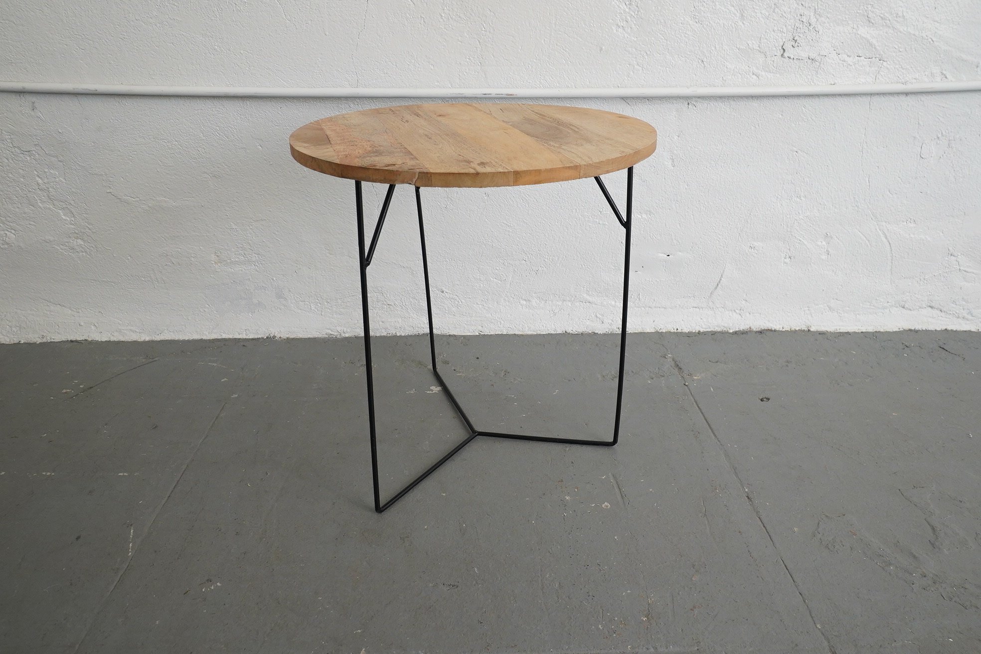 Rustic Wood & Black Side Table, $30, H21.5" x W19.5" x D: 19.5", 2 Total