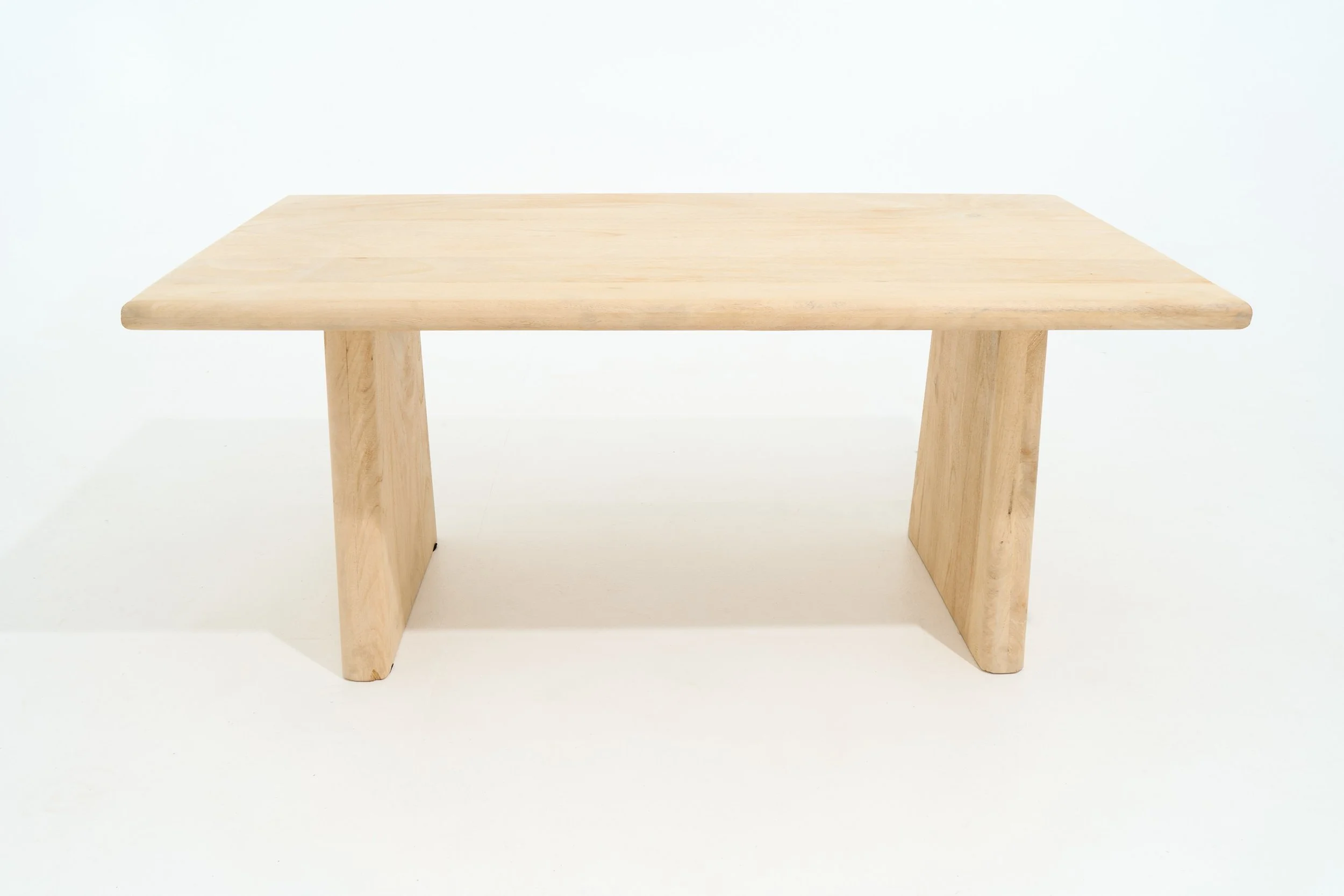 LIGHT WOOD TRESTLE COFFEE TABLE, $75, H19" X W42" X D24', #01309, SINGLE