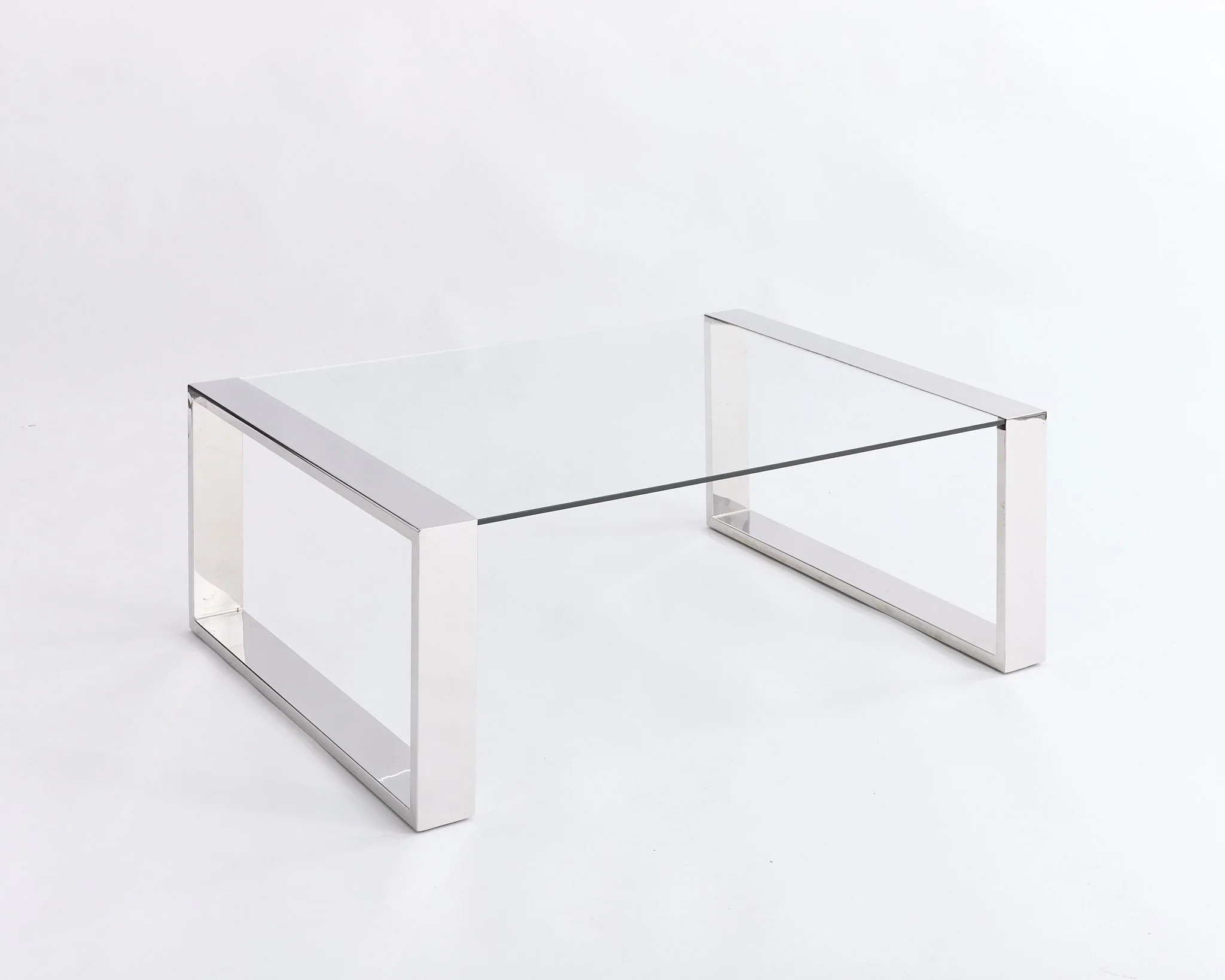Glass & Chrome Coffee Table, $100, H15" x W39.5" x D30, Single