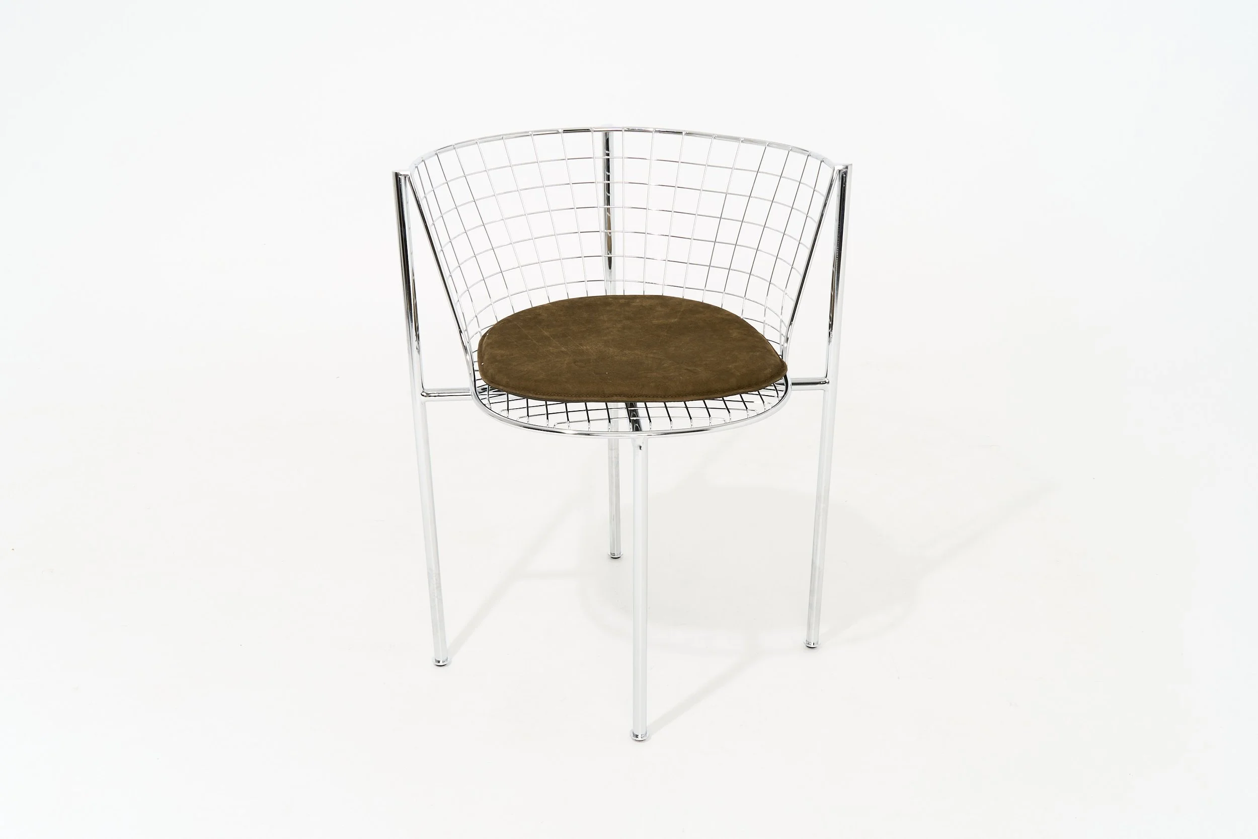 RETRO POLISHED STAINLESS STEAL WIRE CHAIR, $100, H30" X W25" D23", #01332 #01334 #01335 #01336, 4 TOTAL