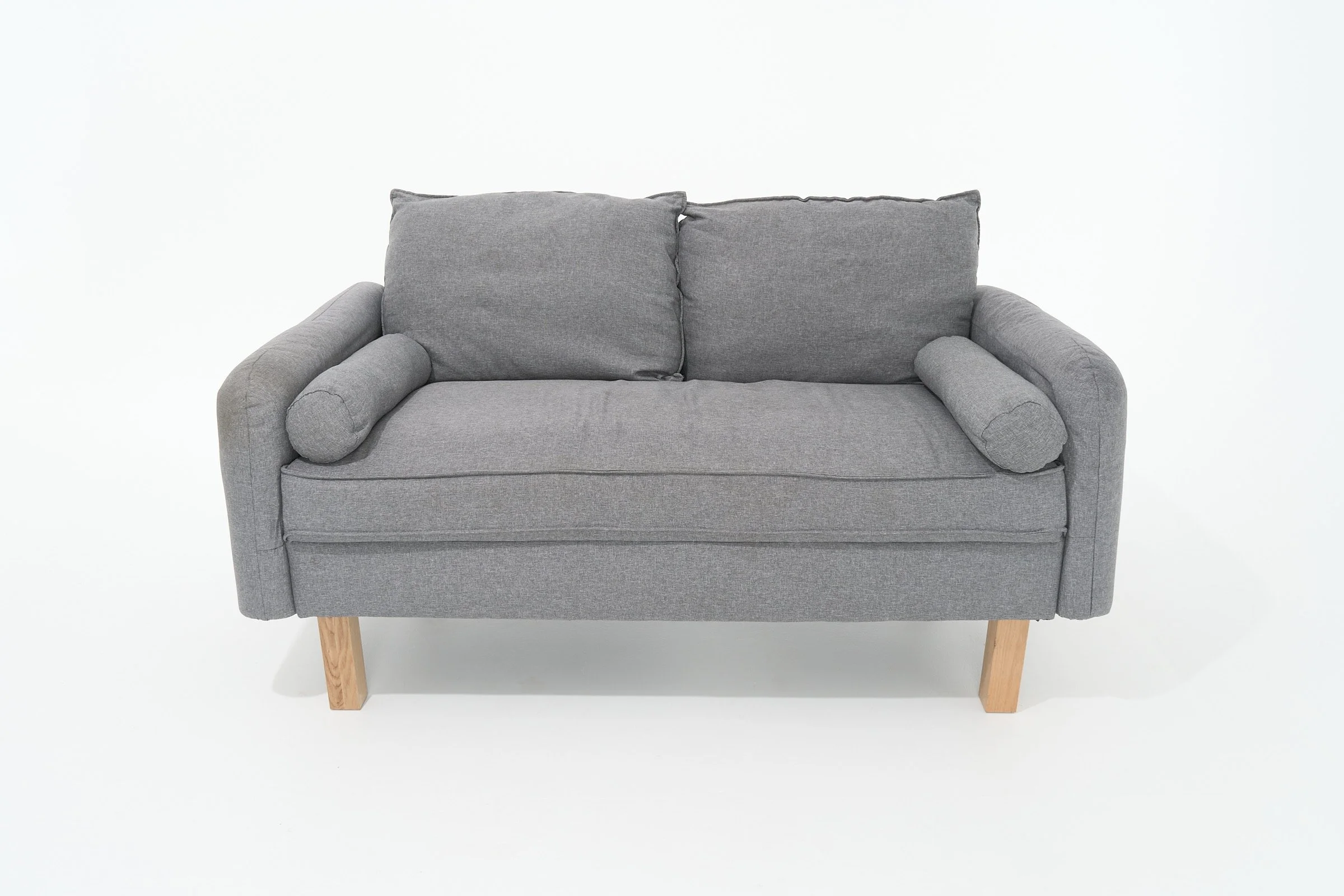 STEEPLE GRAY CANVAS LOVESEAT, $120, H29" X W57" X D23", #01327, SINGLE