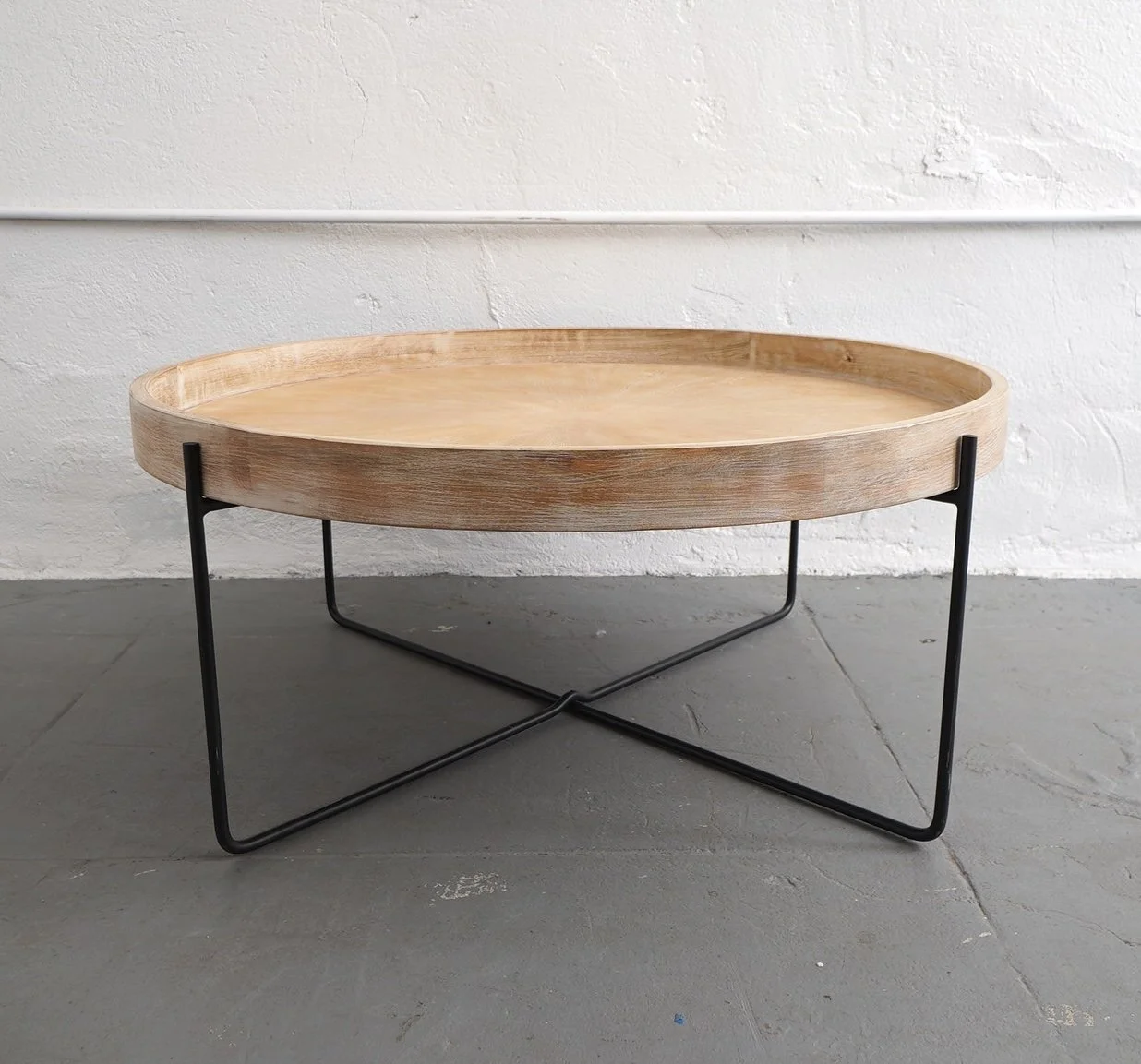 Whitewashed Wood Tray Coffee Table, $100, H16" x W35" x D35", Single