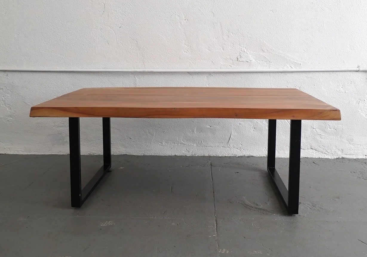 Live Edge & Metal Coffee Table, $225, H18" x W47" x D28", Single