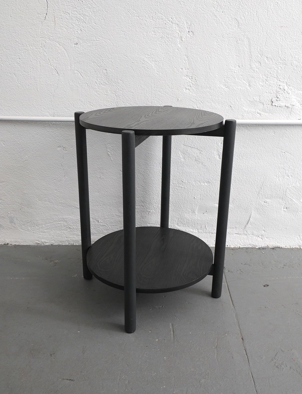 Two Tier Black Side Table, $30, H24" x W20" x D20", 2 Total