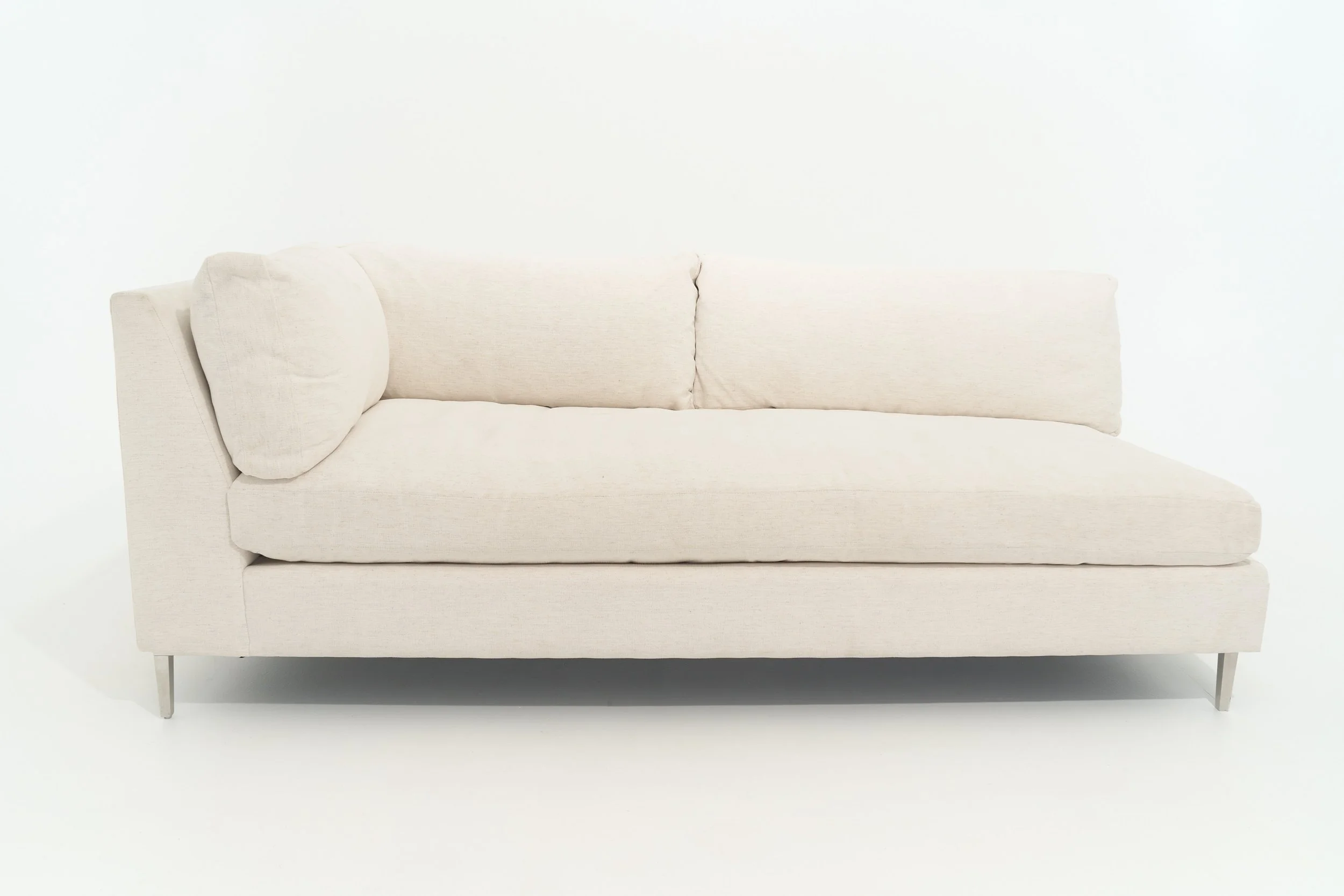 White Twill MCM Loveseat $630, H30" X W78" X D37", #03435, Single