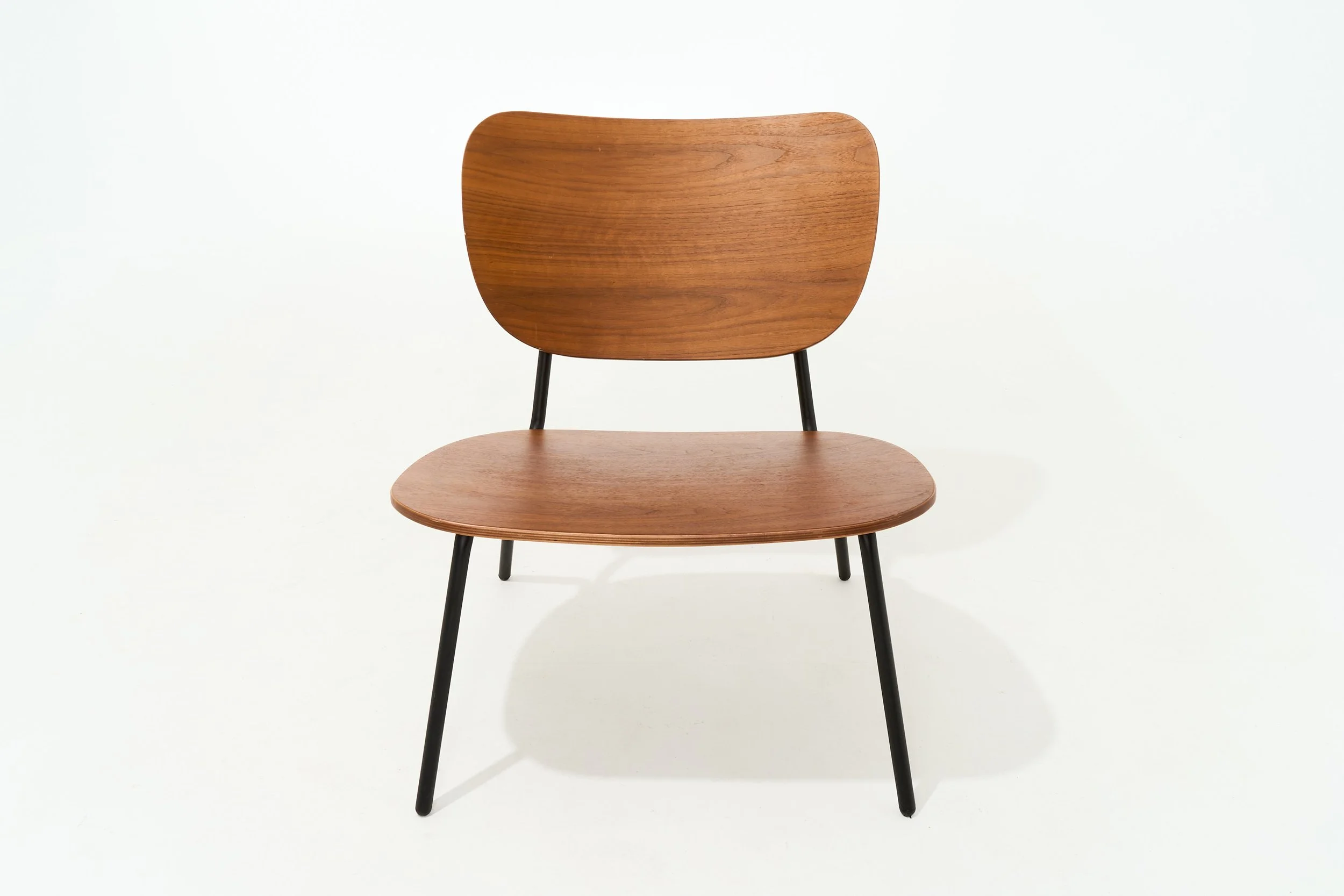 WALNUT & METAL ACCENT CHAIR, $100, H28 X W24" X D22", #01262, SINGLE