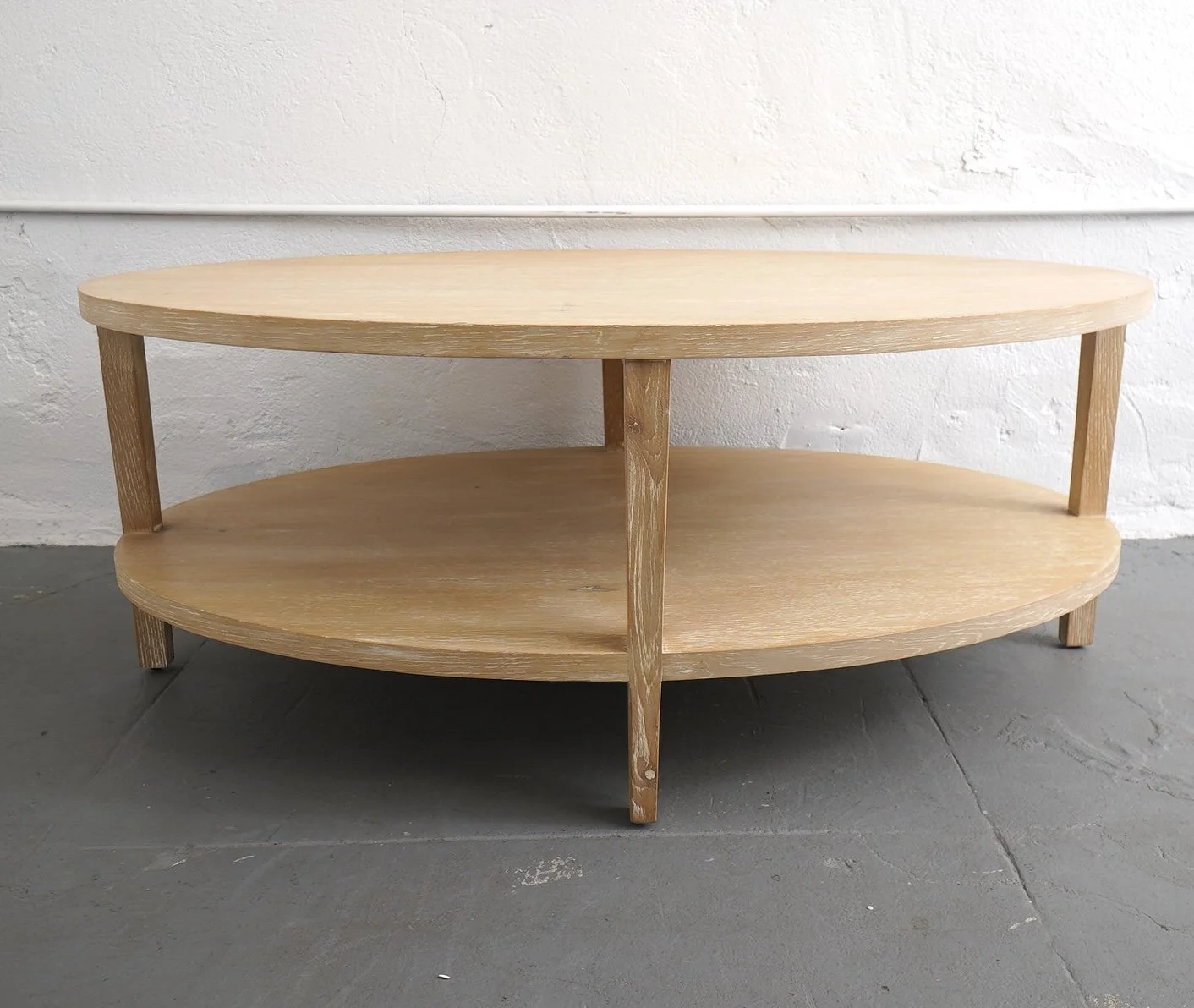 Blonde Wood Oval Coffee Table, $135, H20" x W48" x D30", Single