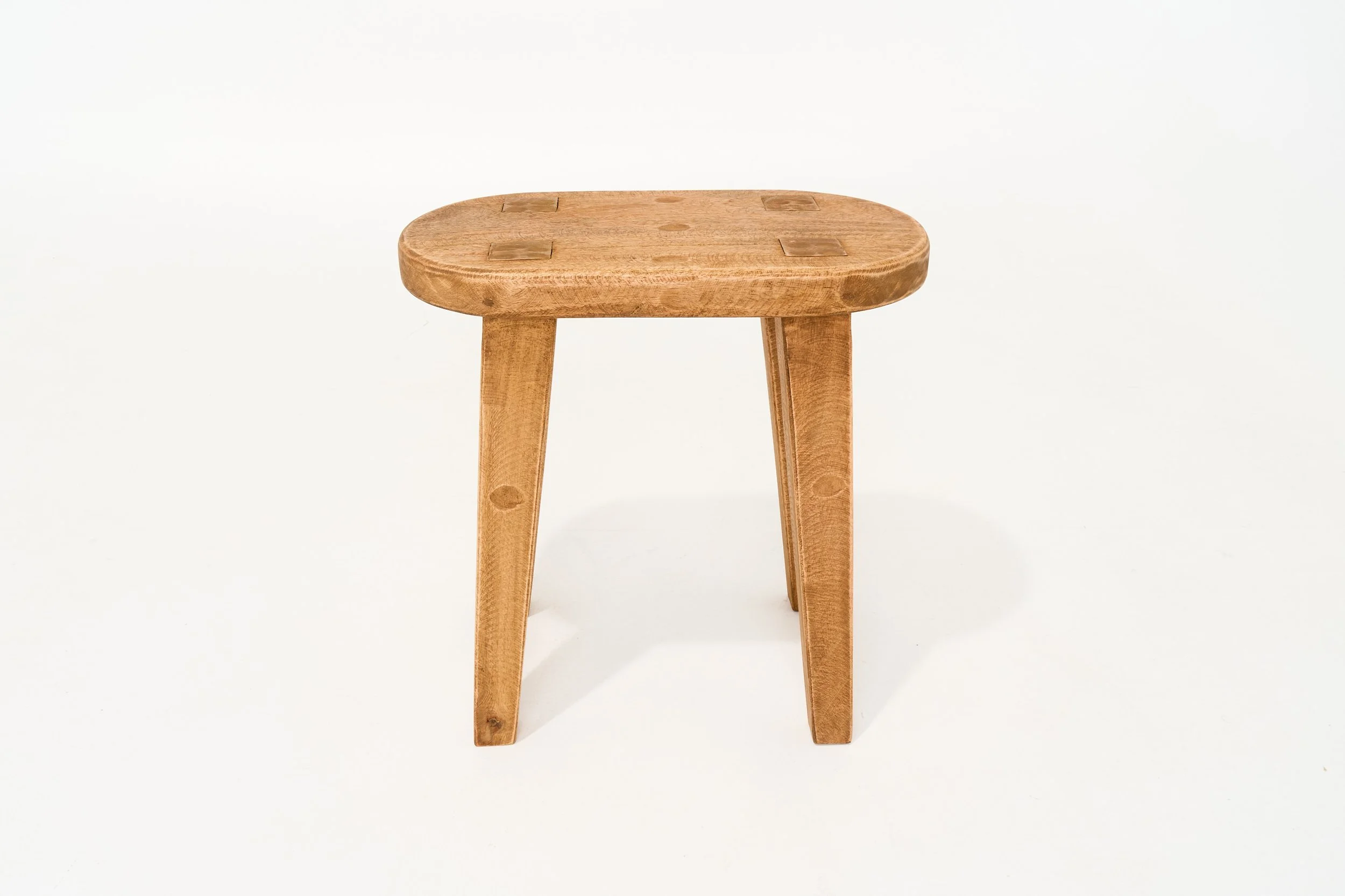 CARVED TOASTED OAK STOOL, $30, H18" X WE18" X D10", #01353, SINGLE