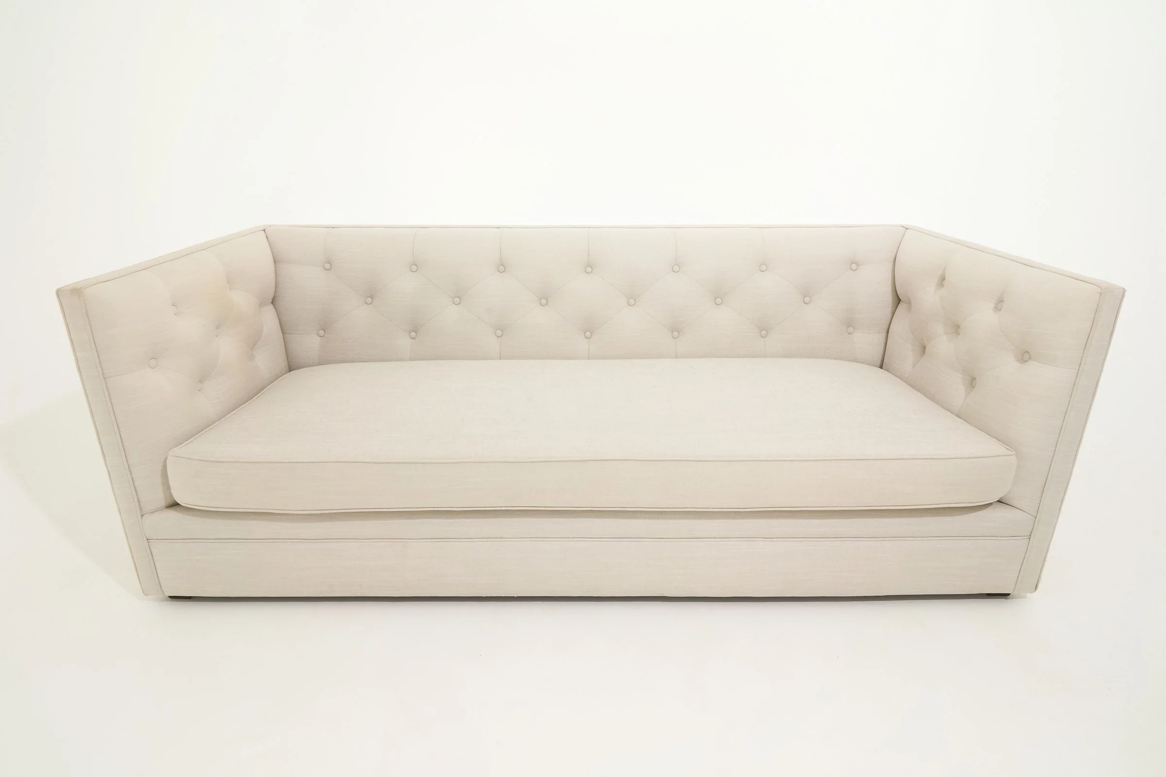 Beige Linen Tufted Loveseat, $720, H29" X W79" X D35", #03077, Single