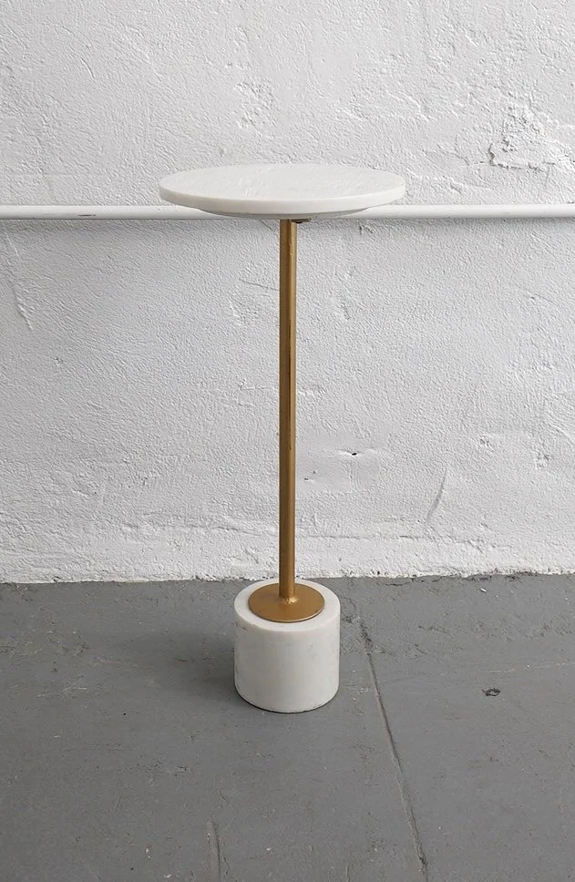 Petite Marble Pedestal Table, $30, H25" x W11" x D11", Single