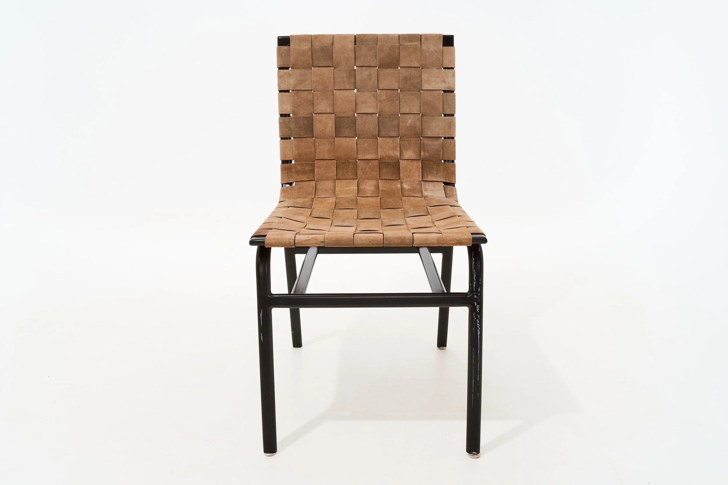 LIGHT WOVEN SUADE &METAL MODERN CHAIR, $125, H36" X W19" X D22", #04207, SINGLE