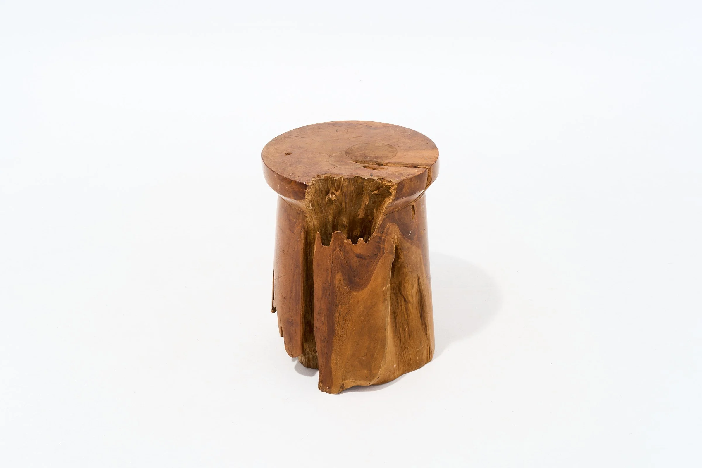 LIVE EDGE NATURAL WOOD STOOL, $65, H16" X W11" X D11", #02311 #03462, 2 TOTAL