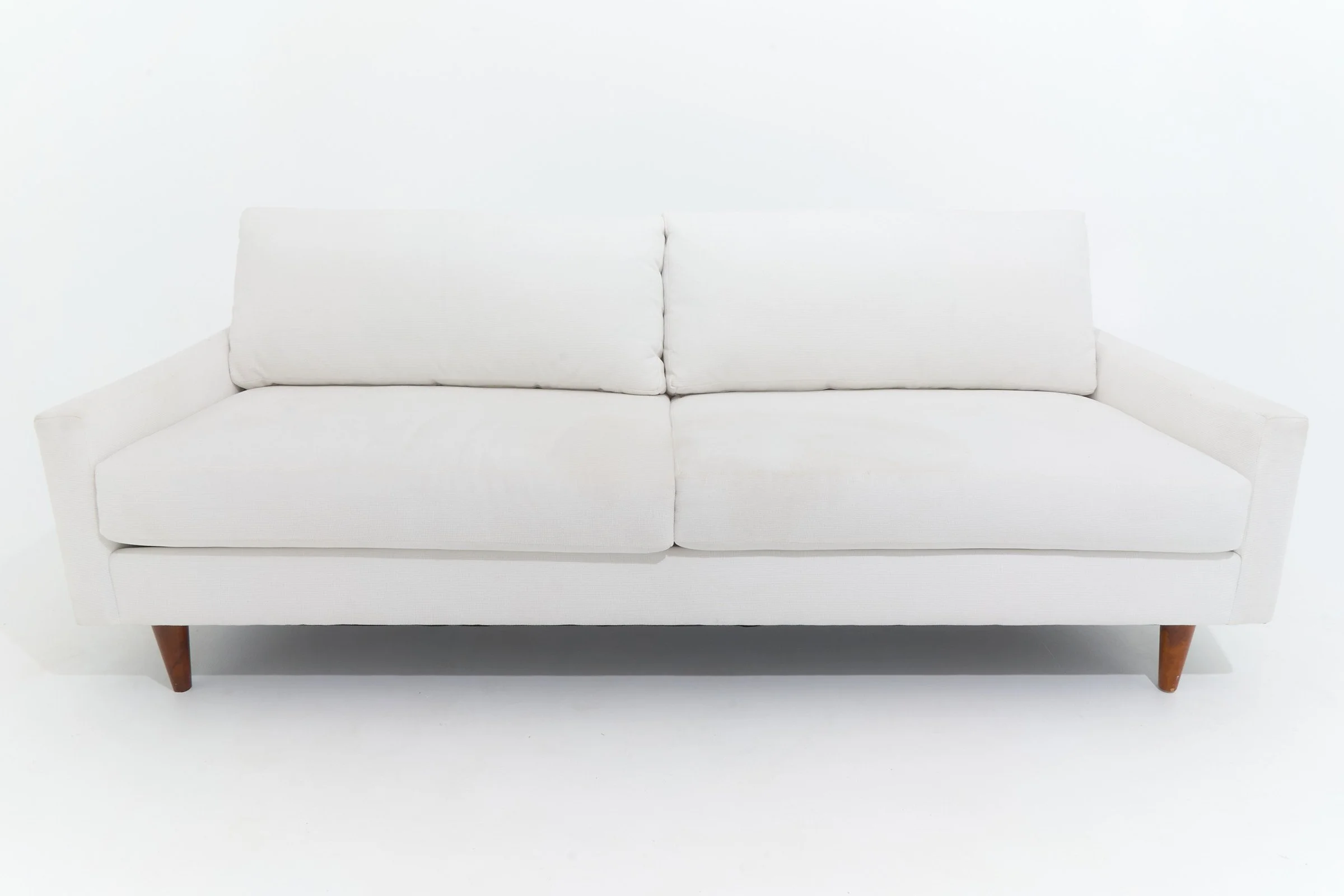 White Twill MCM Loveseat $360, H30" X W88" X D37", #03078, Single