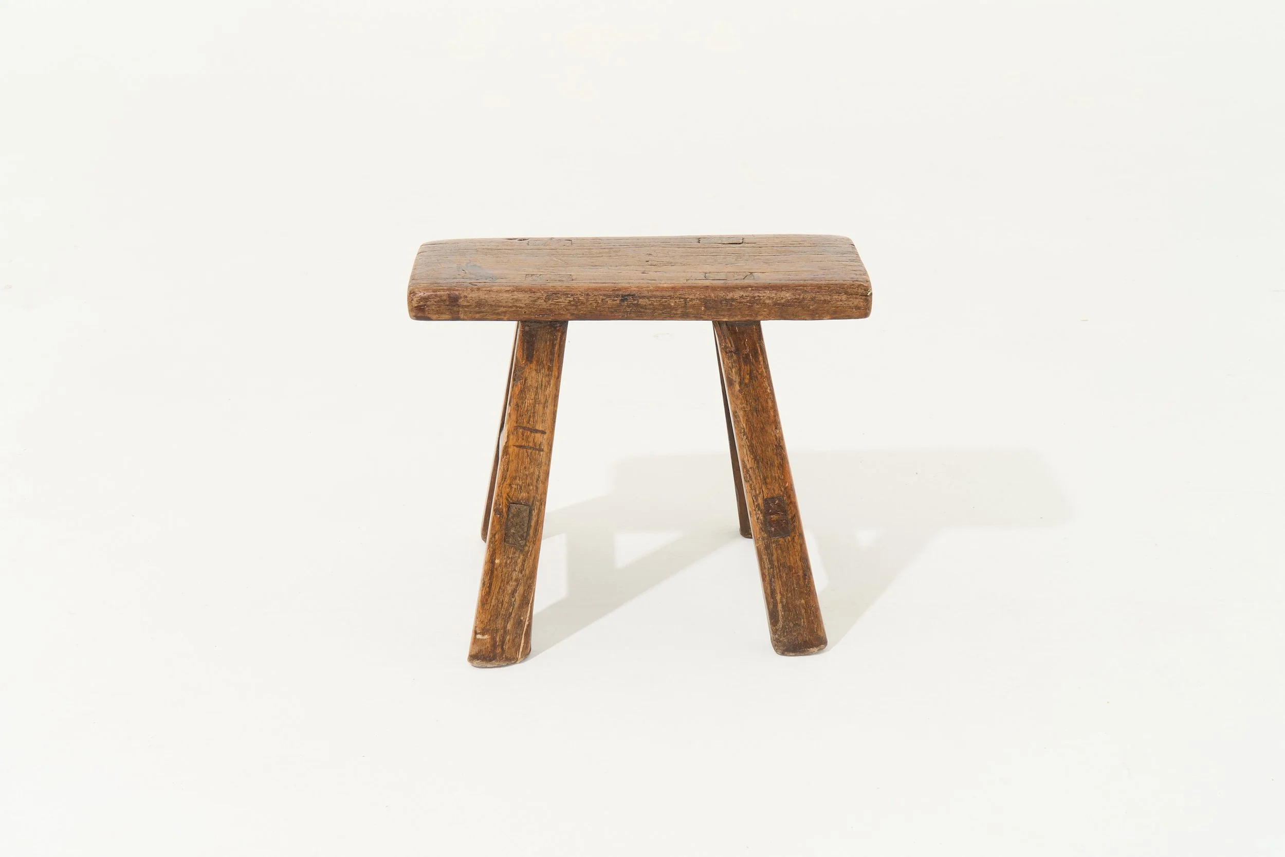 TINY RUSTIC WOODEN STOOL, $20, H12" X W9" X W6", #01318, SINGLE
