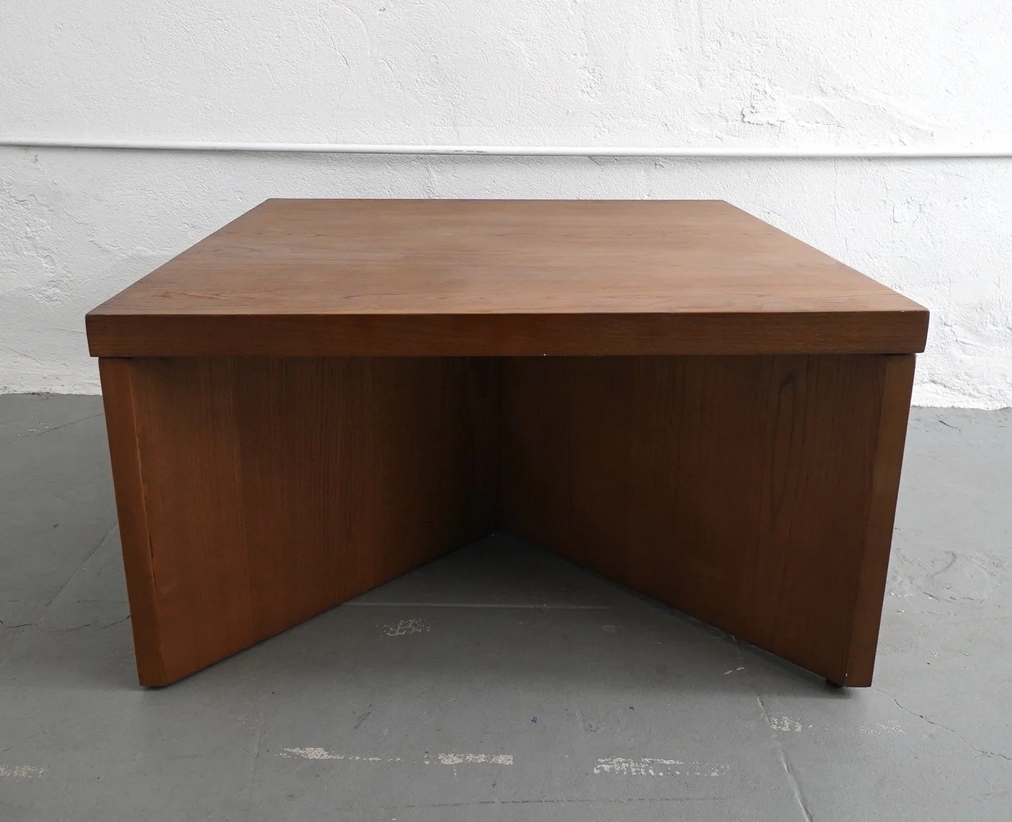 Walnut Square X Coffee Table, $150, H18" x W34" x D34", Single