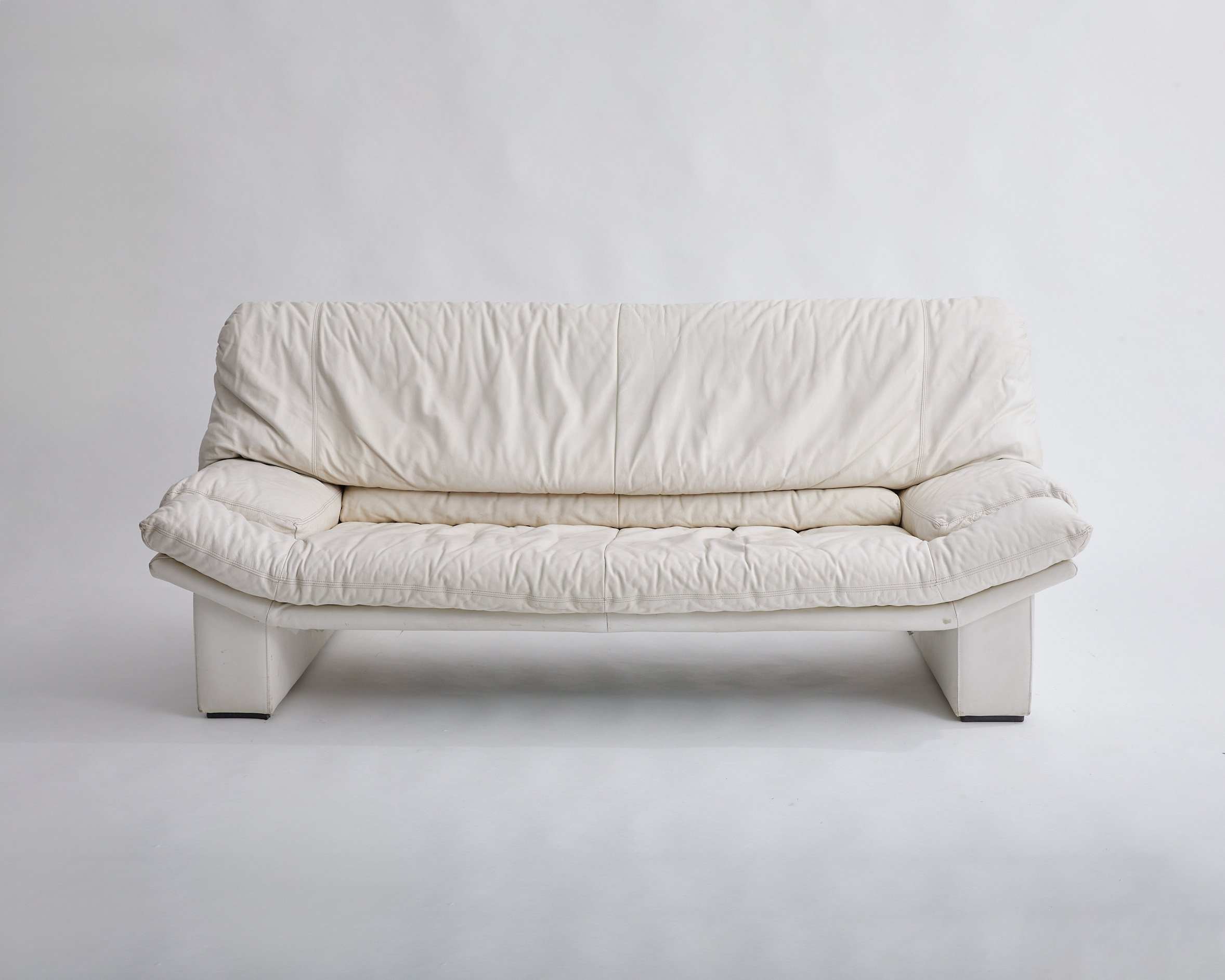WHITE LEATHER Salotti SOFA, $350, H32" X W74" X D36", Single