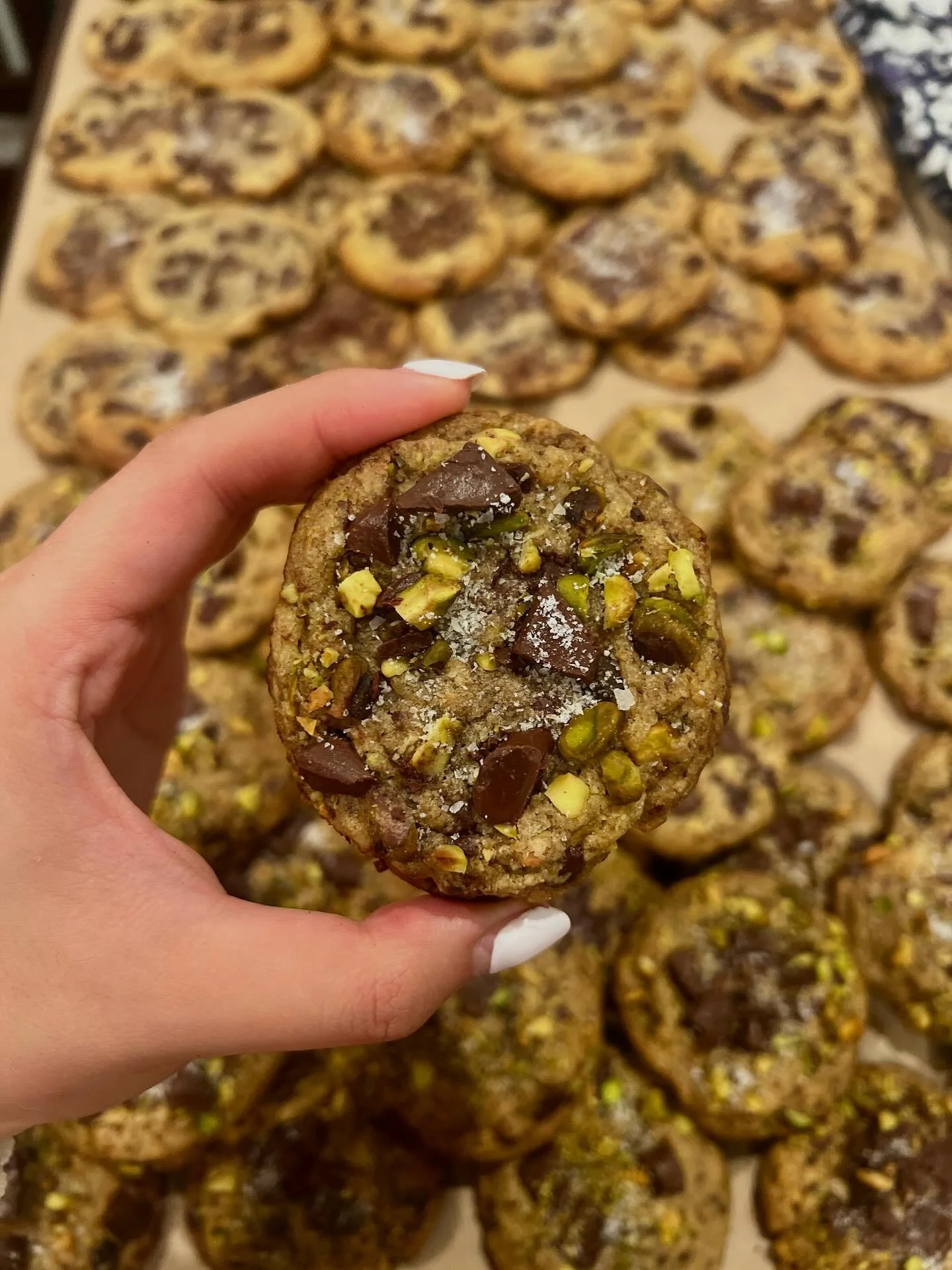 Can&rsquo;t stop dreaming about our pistachio cookie&hellip;browned butter, dark chocolate, and sea salt. She lives in my head rent free