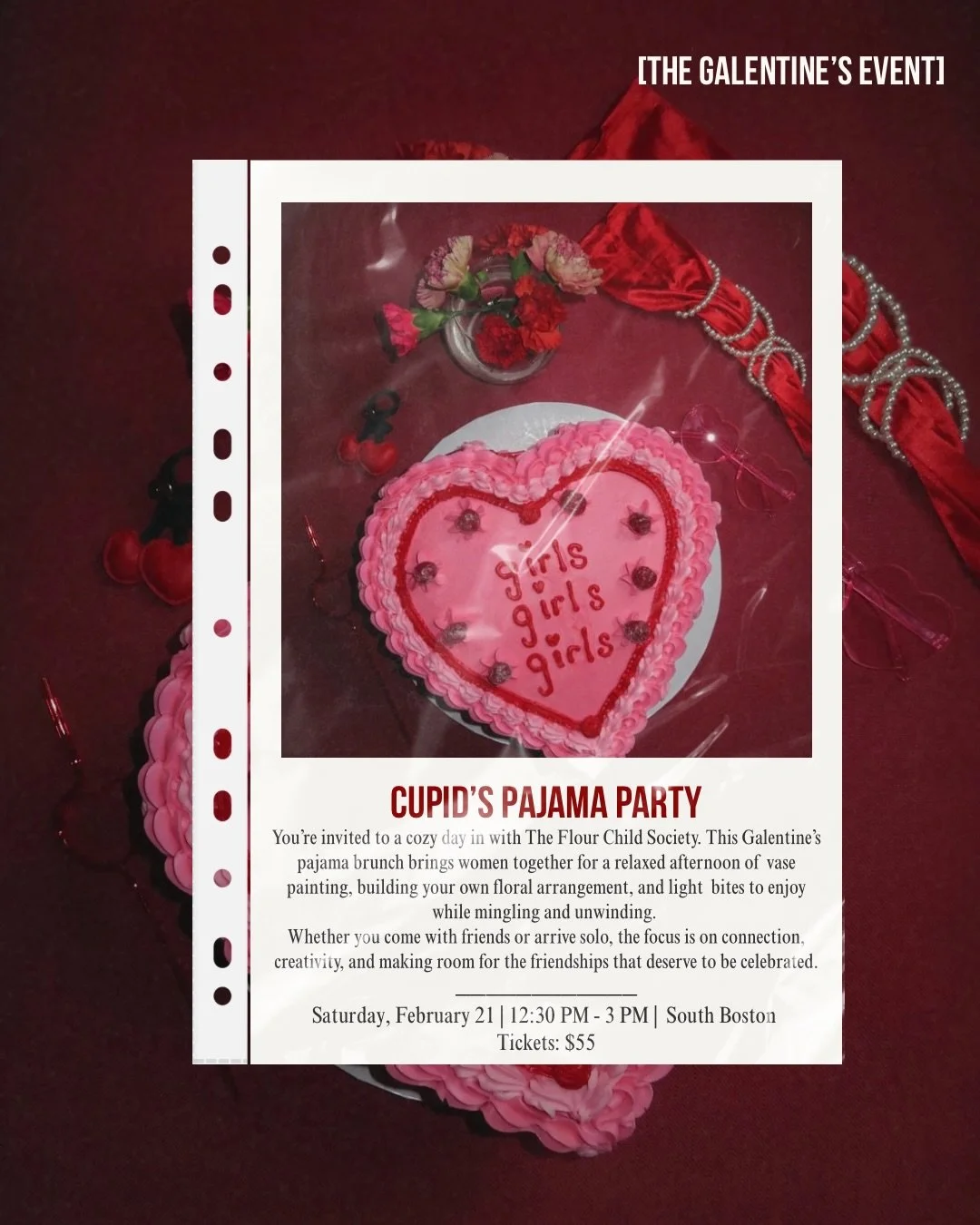 SO excited to share our Galentine&rsquo;s event&hellip; Cupid&rsquo;s Pajama Party!! 💘Tix live in our bio

PJ brunch, vase painting, floral arranging, sweet treats, an affirmation card-making station, and cozy vibes all around, because what&rsquo;s 