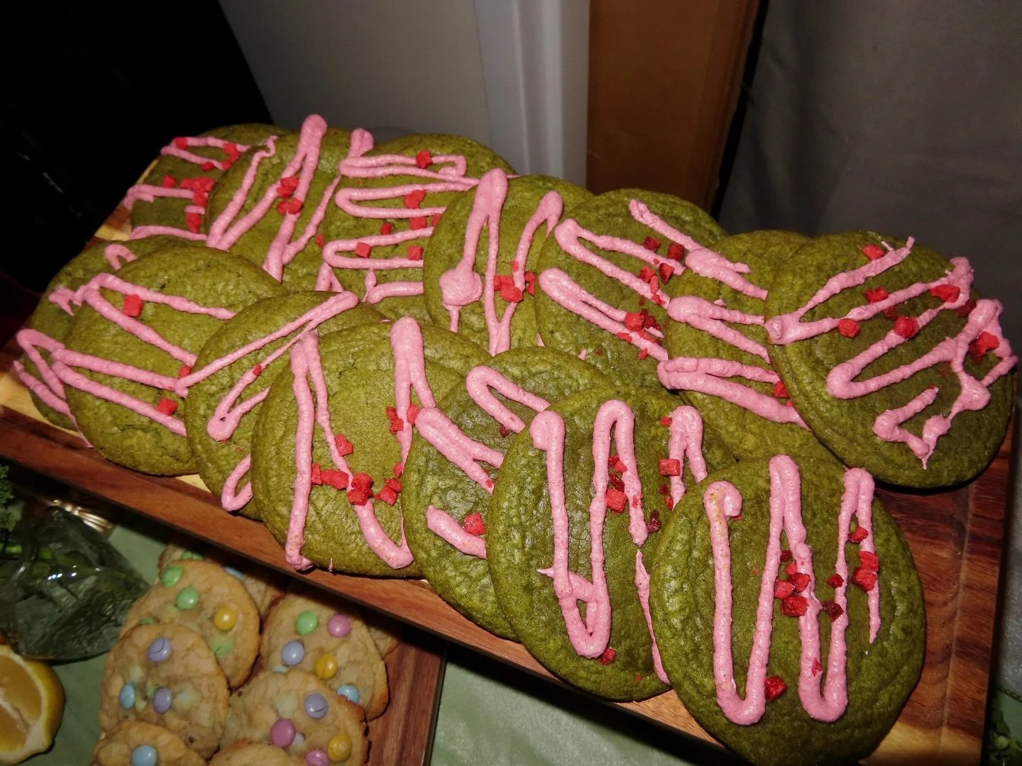 Can&rsquo;t stop thinking about the strawberry matcha and pastel m&amp;m cookies we made for the @flourchildsociety spring social last week 🤭