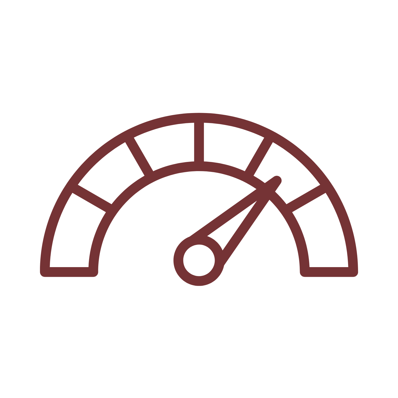An icon of a gauge meter showing a high reading.