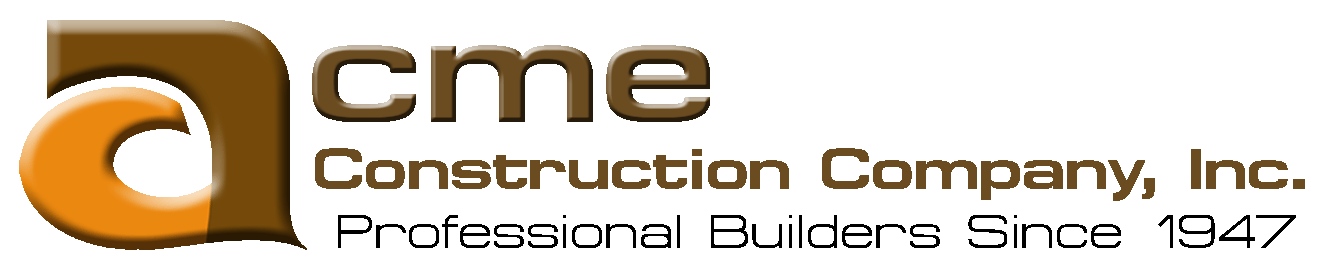 Logo of ACME Construction Company, Inc. featuring a stylized lowercase 'a' and the company name.