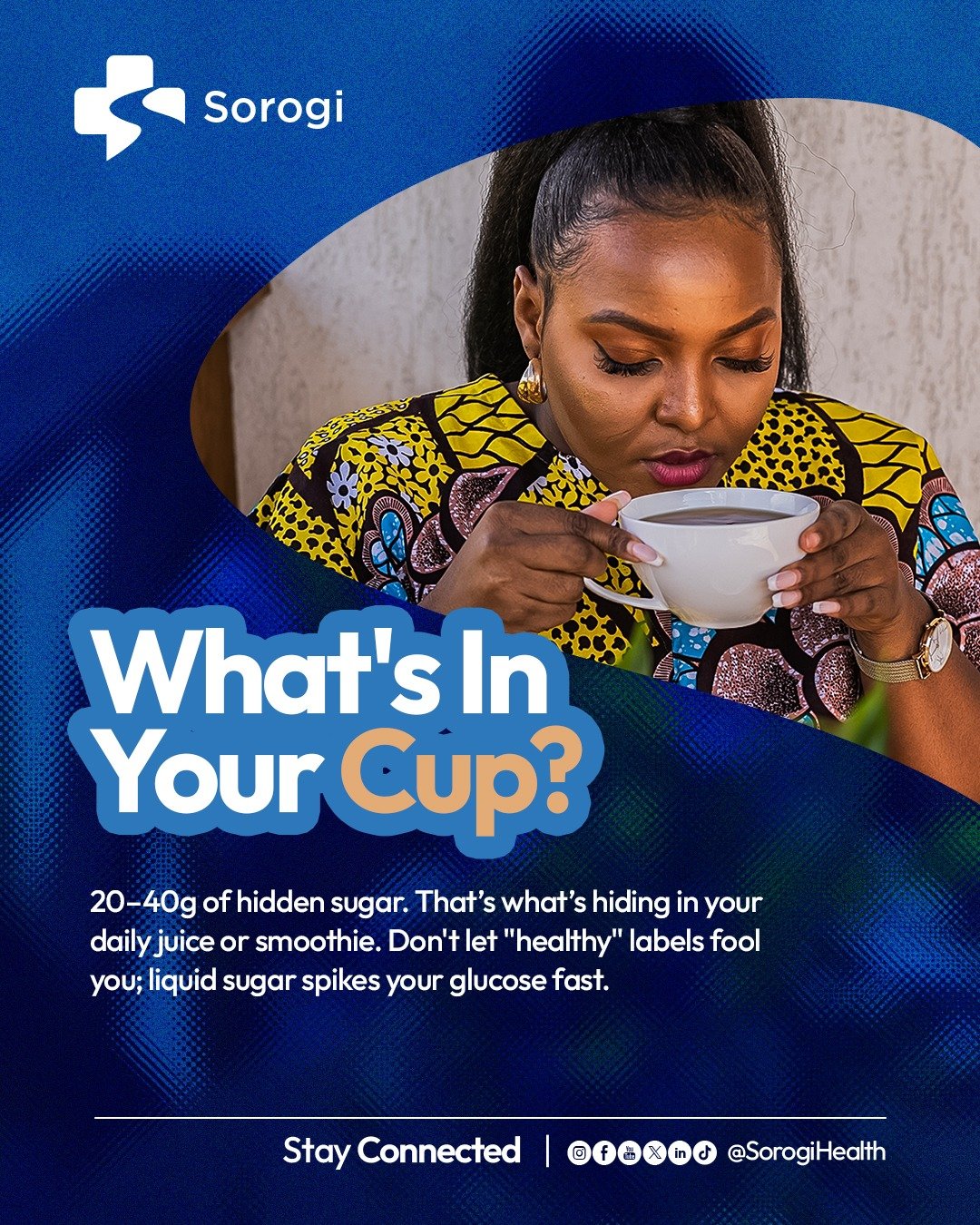 That sweet tea might be doing more than you think, let's talk about it. 
Liquid sugar doesn't just add empty calories, it sends your blood glucose soaring fast.

 Your body doesn't register liquid calories the same way it does food, so you're getting