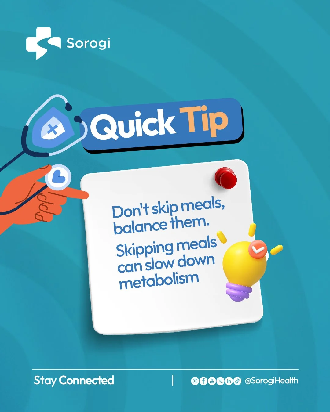 When you skip a meal, your metabolism slows down to protect you from what it perceives as a shortage. It holds on to fat. It drains your energy. It makes the next craving harder to resist.

This isn't a willpower problem. It's biology.

Consistent, b