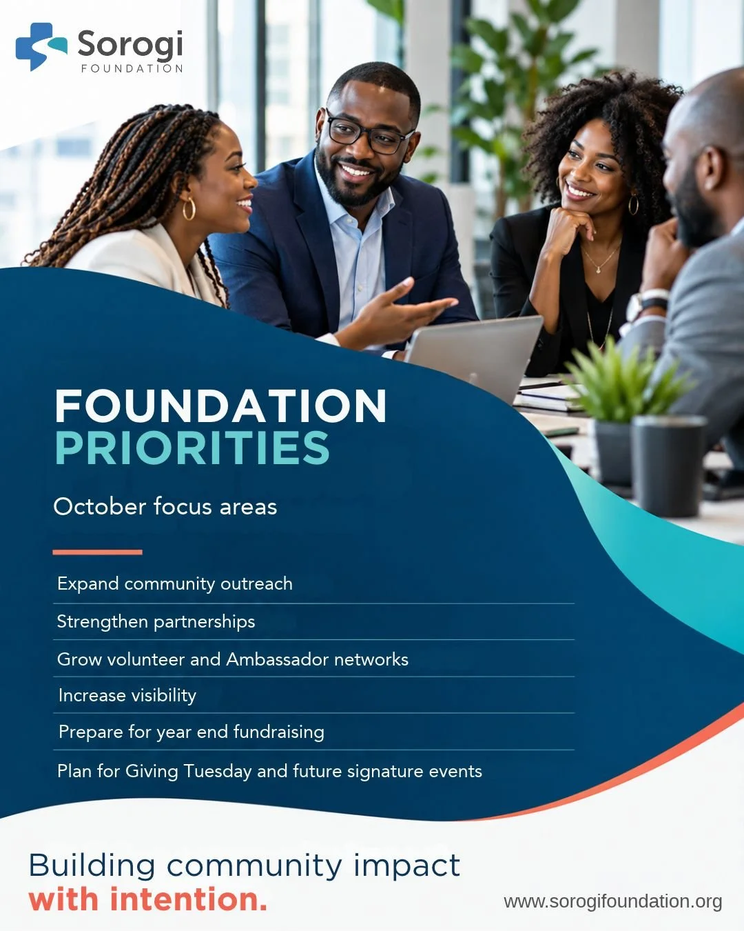 The Sorogi Foundation is focused on growing partnerships, expanding outreach, strengthening our volunteer network, and preparing for greater community impact. 

#SorogiFoundation #CommunityImpact #Partnerships #strongercommunities

@www.sorogifoundat