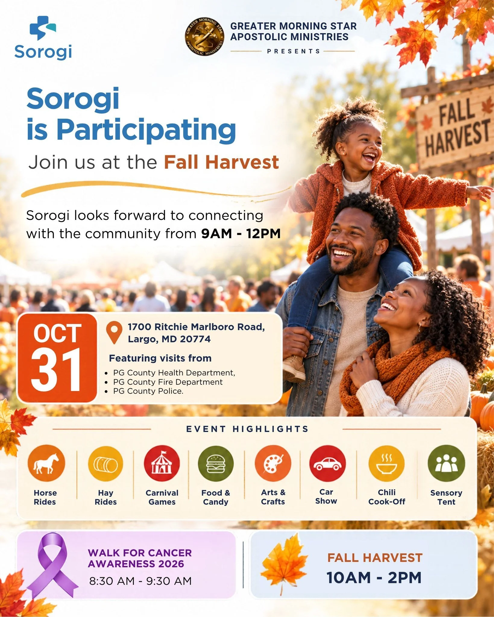 🍂 Sorogi is joining the Fall Harvest!

We&rsquo;re looking forward to connecting with families and community members at @gmsamone  Fall Harvest on October 31.

Come enjoy a day of family fun, community connection, wellness, and activities for all ag
