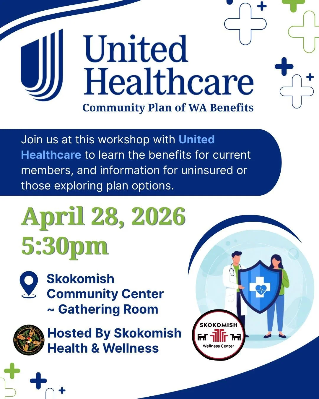 🩺 Learn About Your Health Coverage Options!
Join us for an upcoming workshop with United Healthcare Community Plan of WA to learn more about your benefits, whether you&rsquo;re a current member, uninsured, or exploring your options. Come get informe