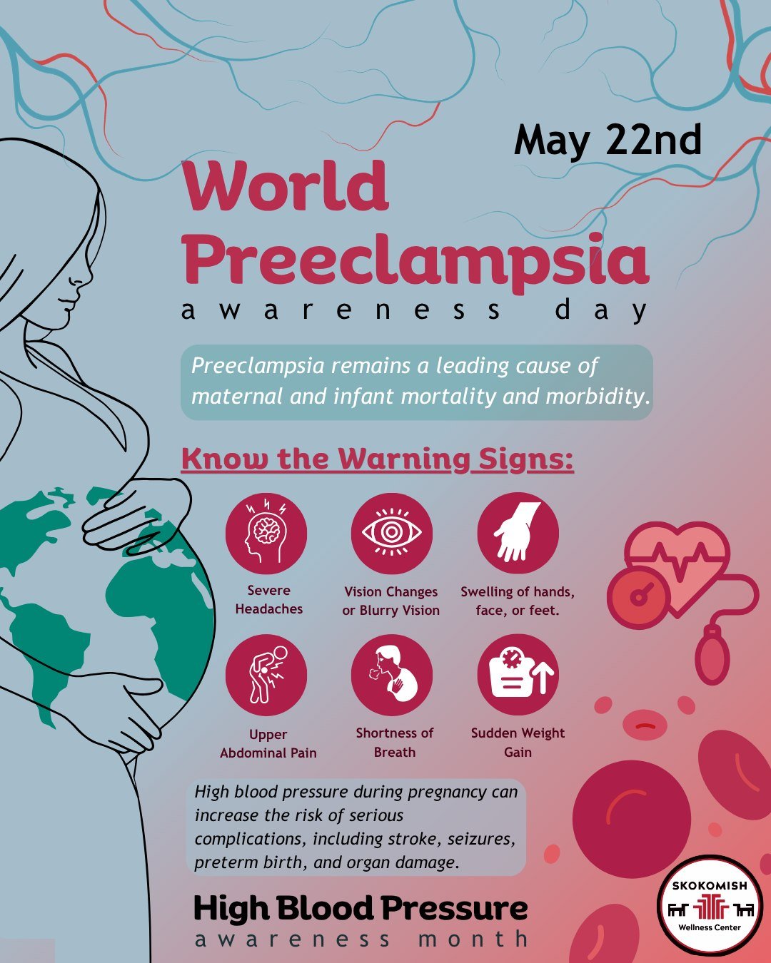 💜 World Preeclampsia Awareness Day | Preeclampsia Awareness Month 💜
May is both Preeclampsia Awareness Month and High Blood Pressure Education Month, an important reminder that blood pressure plays a major role in general health and especially a he