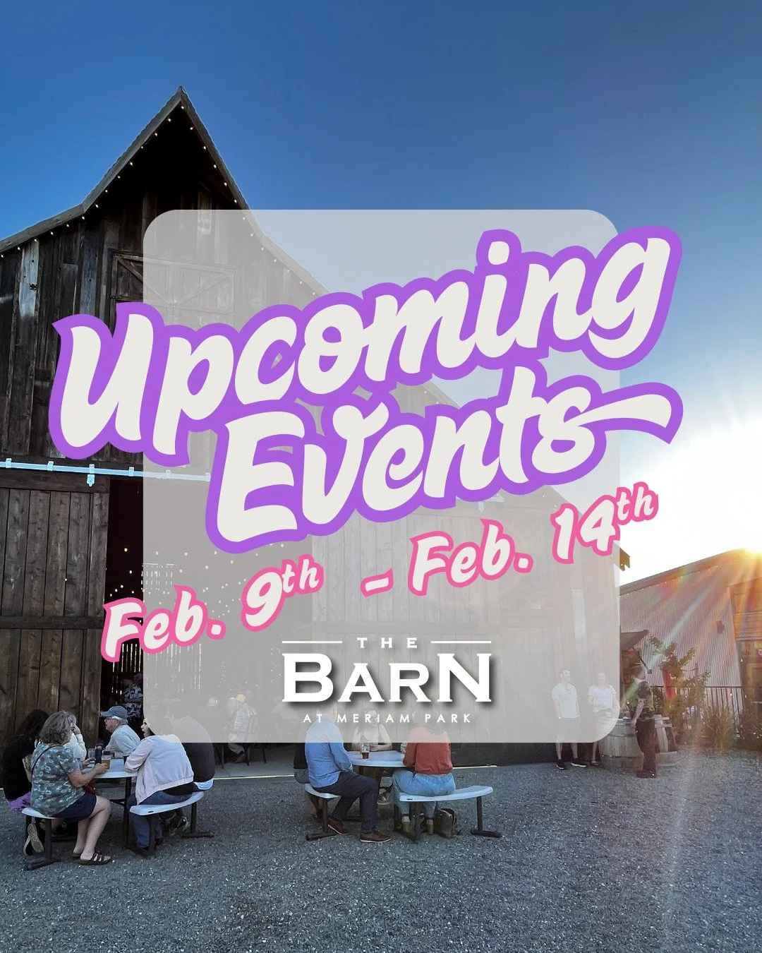 Consider this your official invite 💘 Grab your girls, your crew, your someone special and meet us at The Barn. This week is stacked and we can&rsquo;t wait to celebrate with you! !

✨ Friday, Feb. 13th - Swing Set (Free!)
✨ Saturday, Feb. 14th - Lov